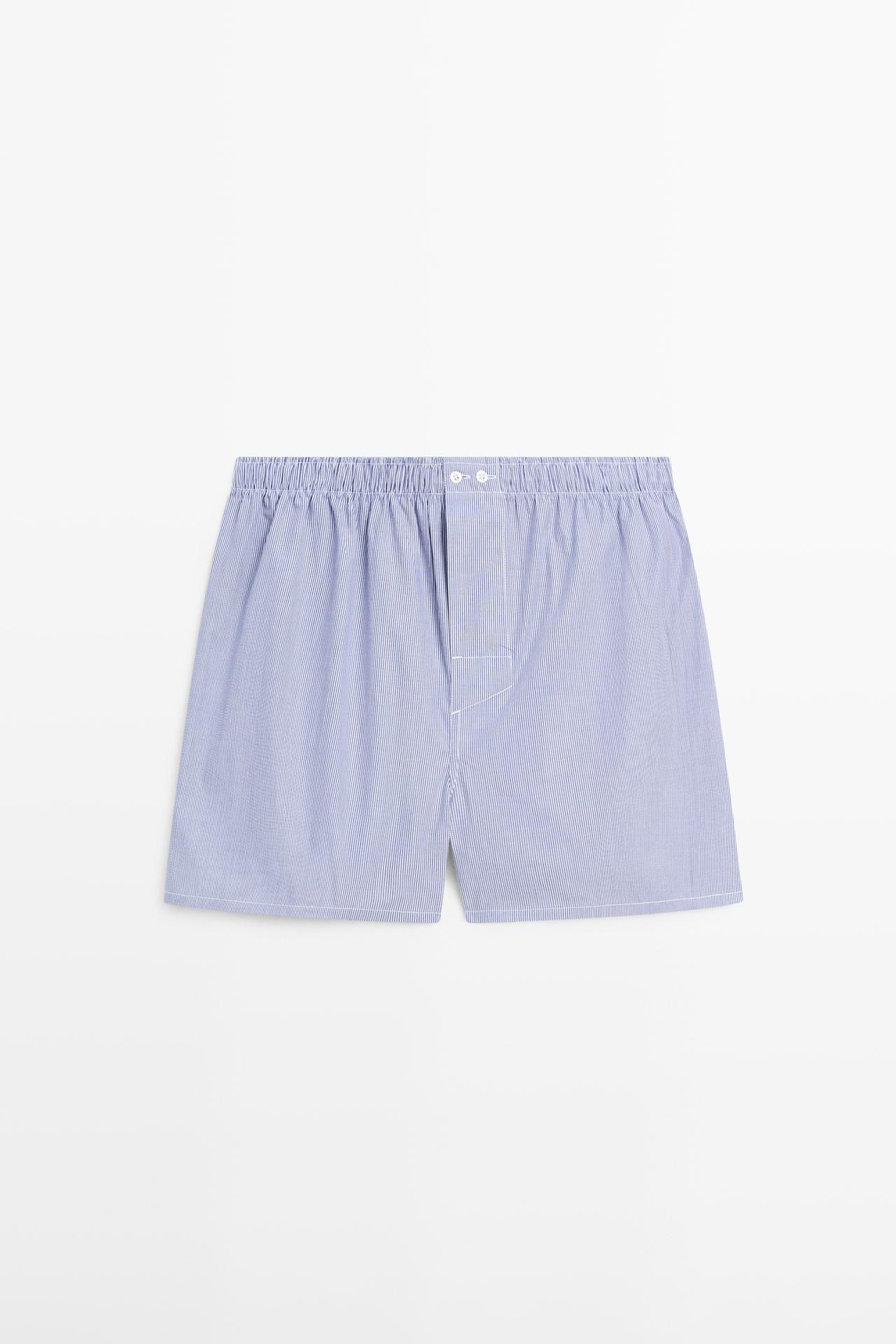 Boxer A Righe 100% Cotone - Blu Marino - M - Massimo Dutti - Maschile