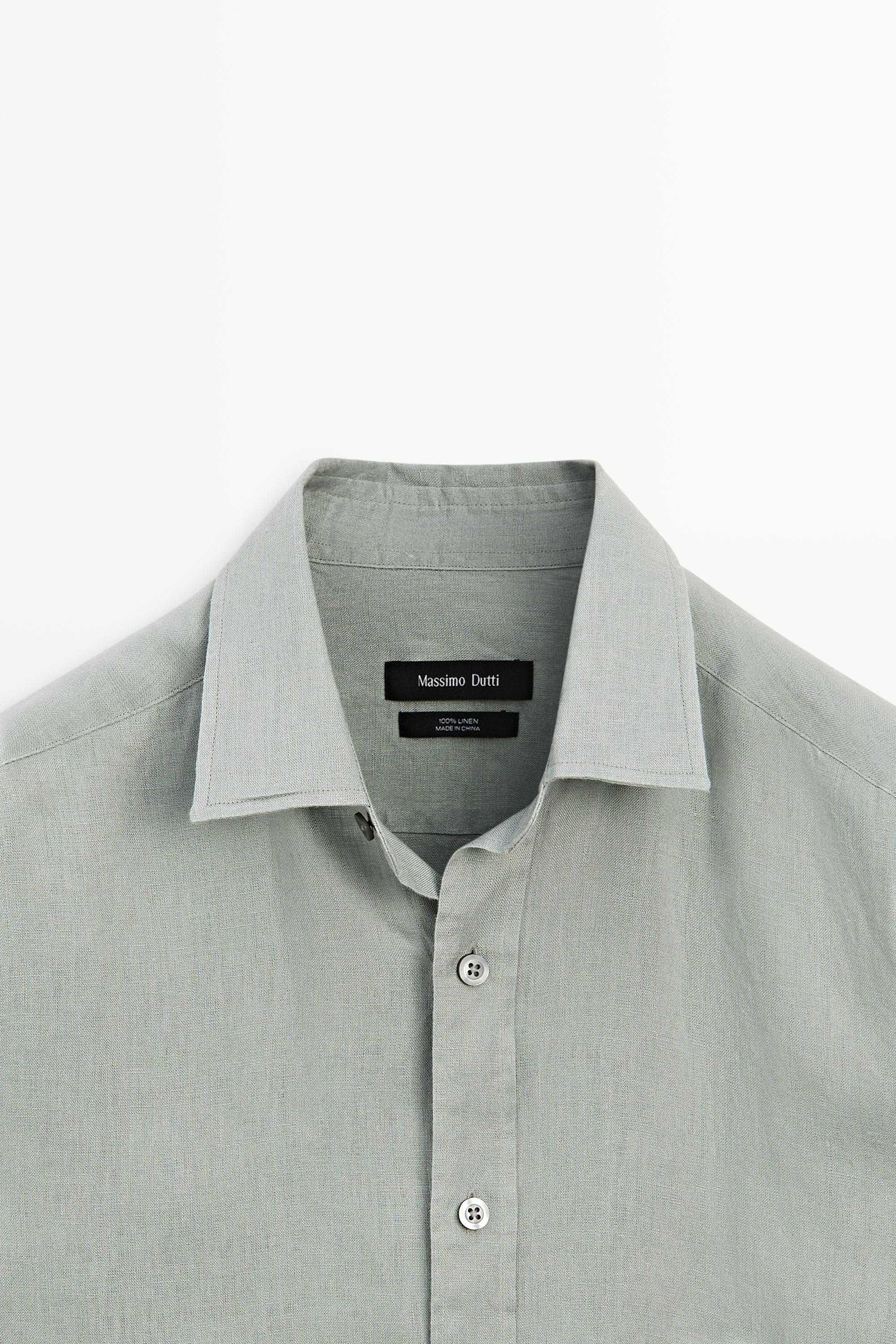 Slim fit 100% linen shirt — MOSS