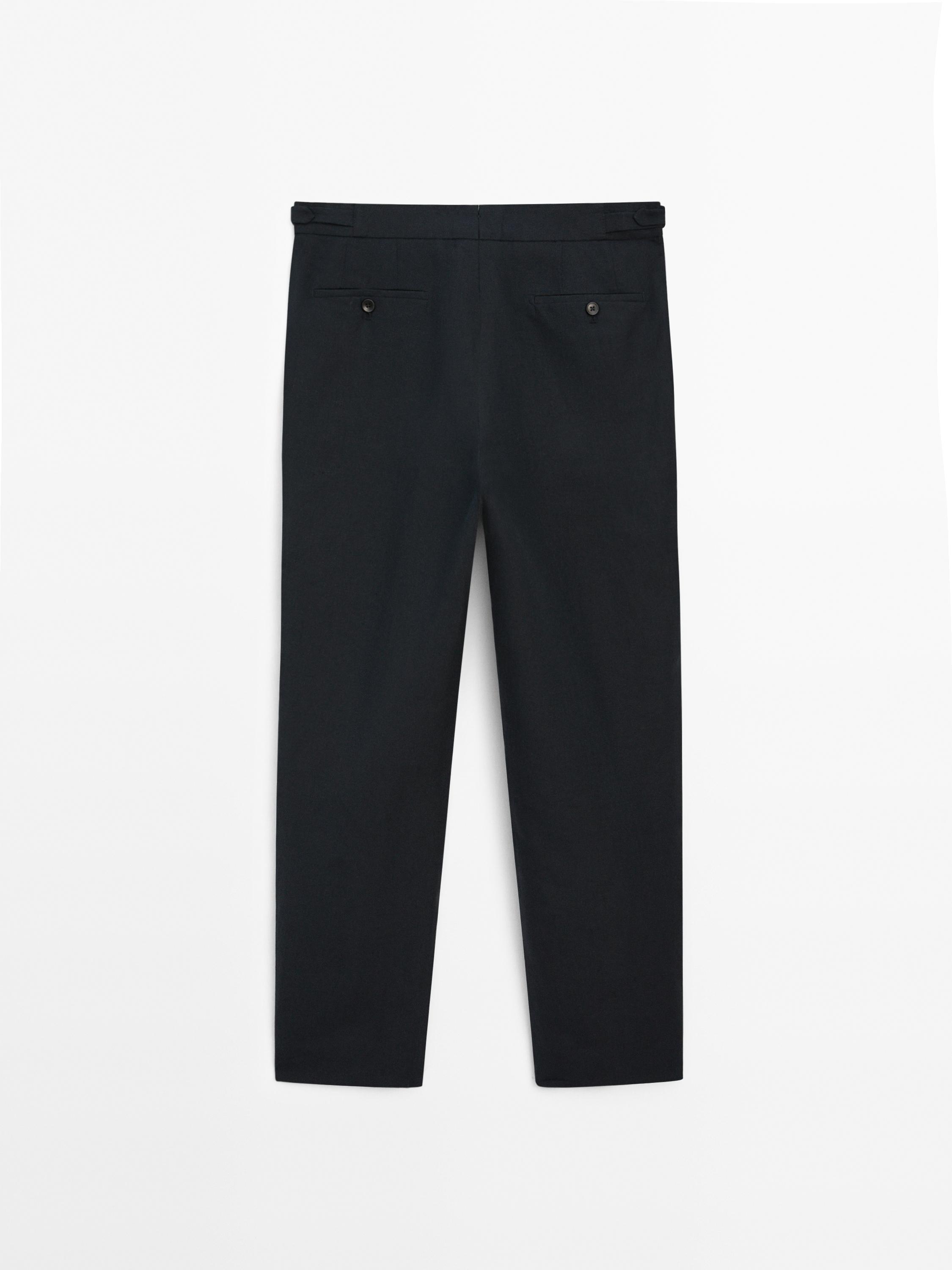 100% linen darted trousers