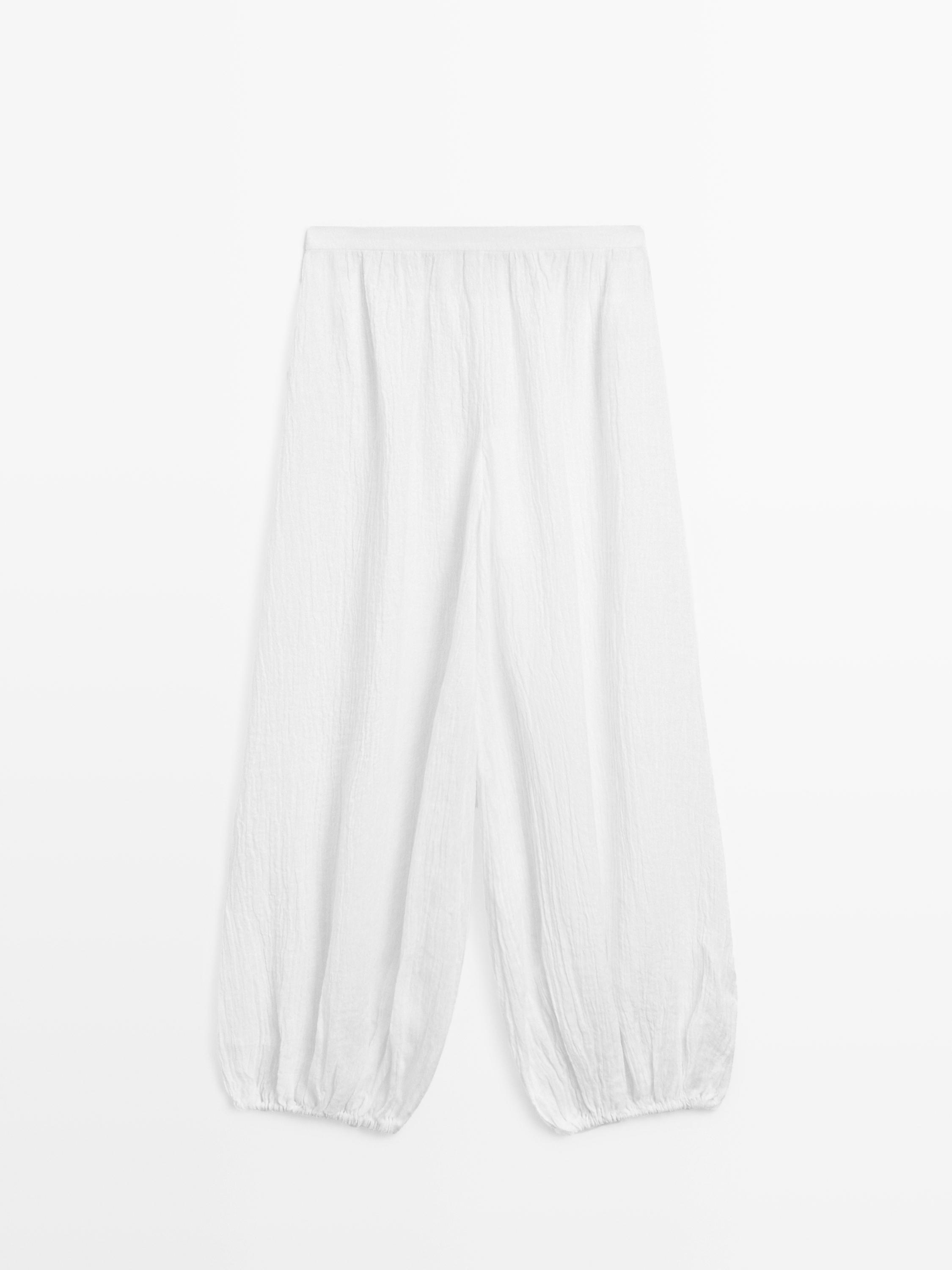 Linen sarouel trousers — Off white