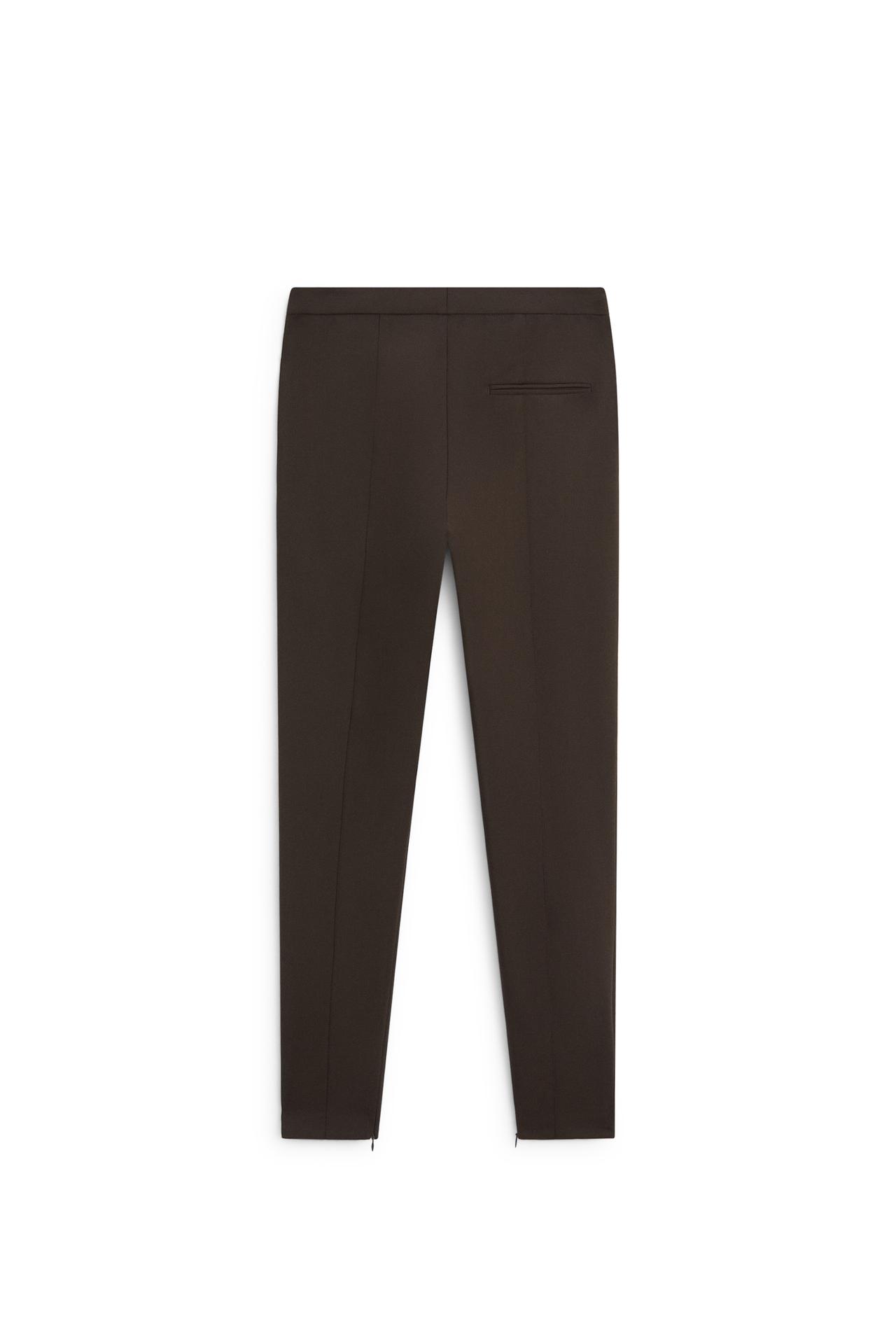 Skinny fit pants with zip hem - LIMITED EDITION — BROWN