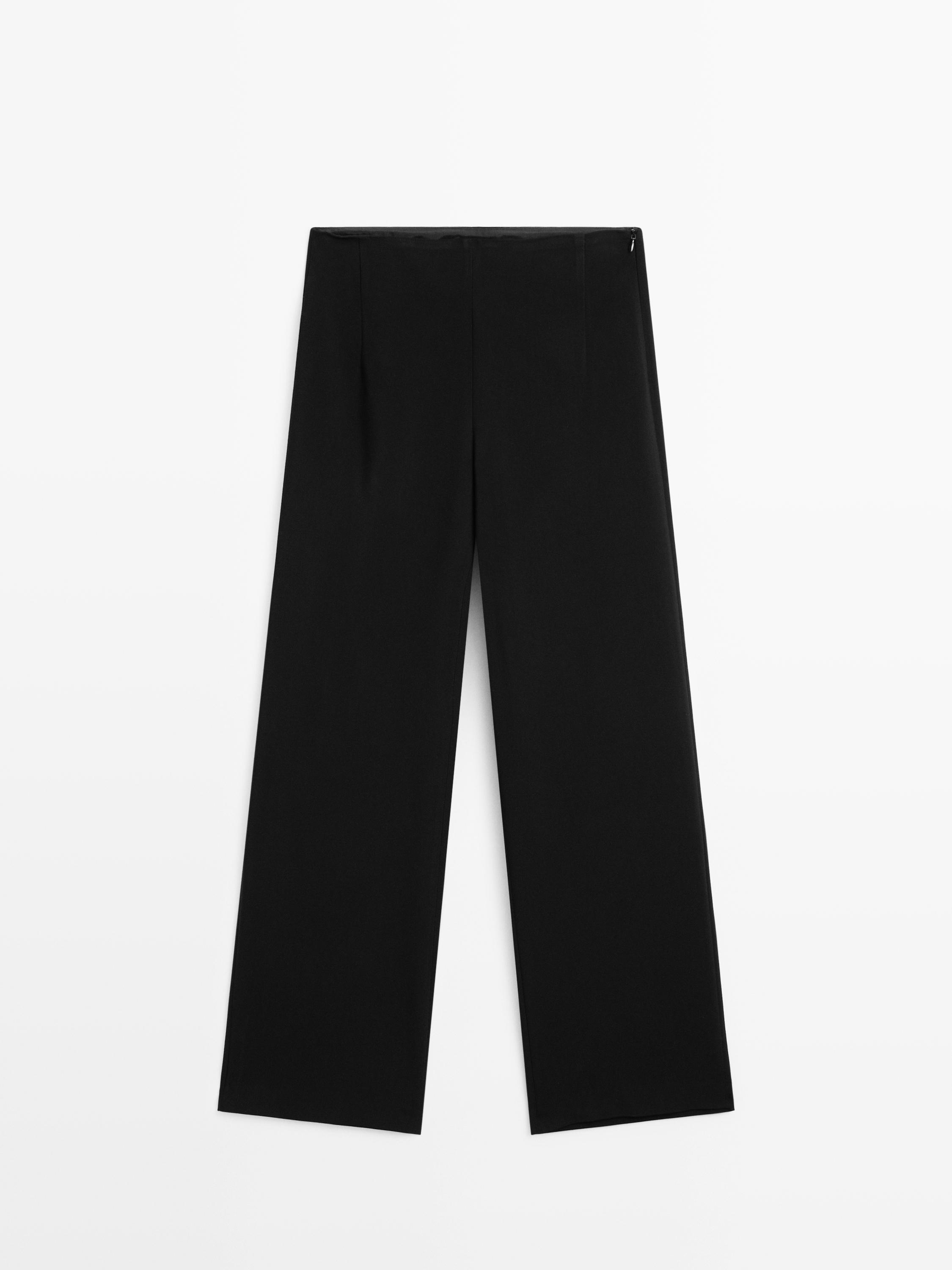 Krepe straight fit pantolon