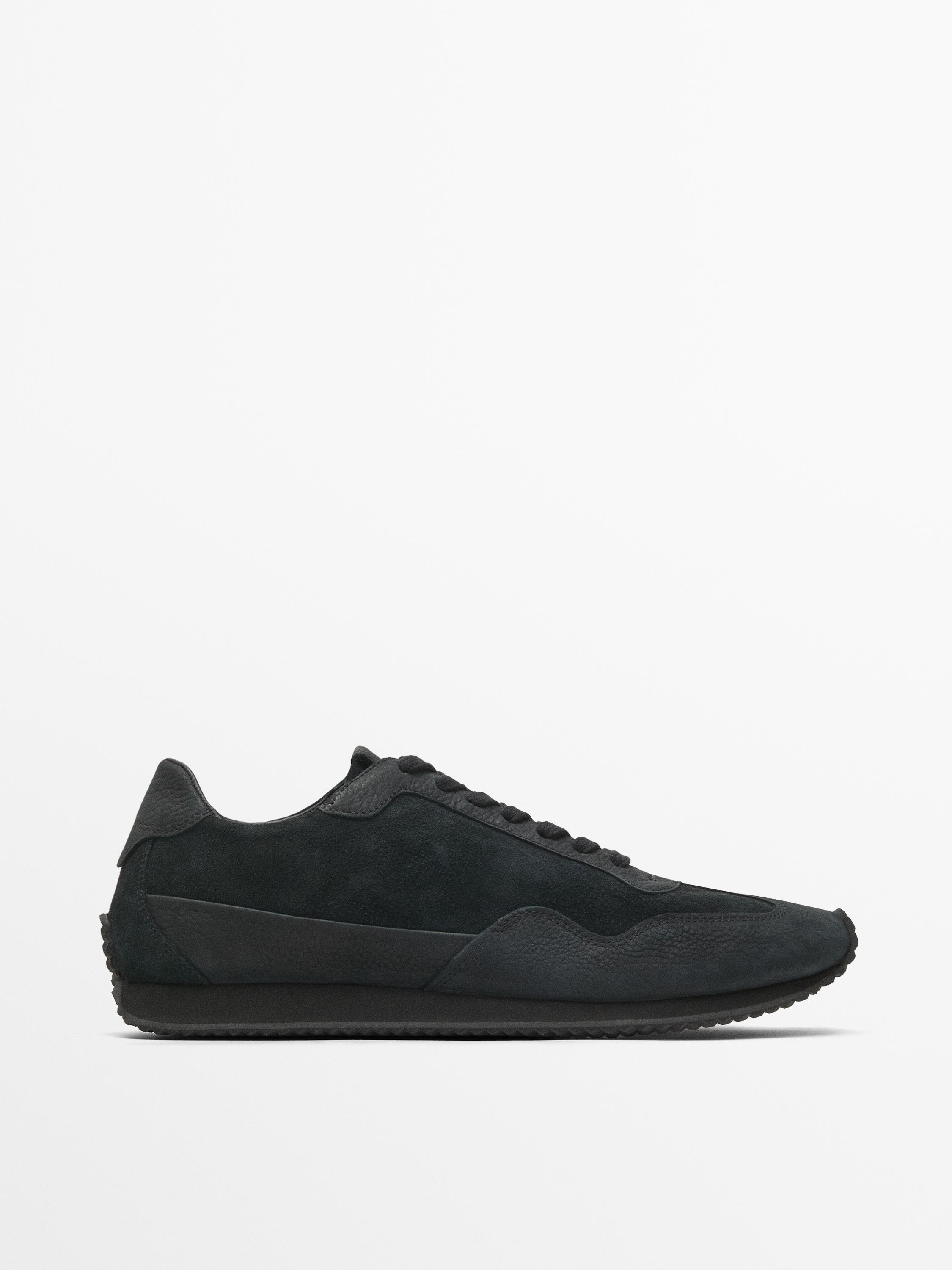 Contrast nubuck trainers