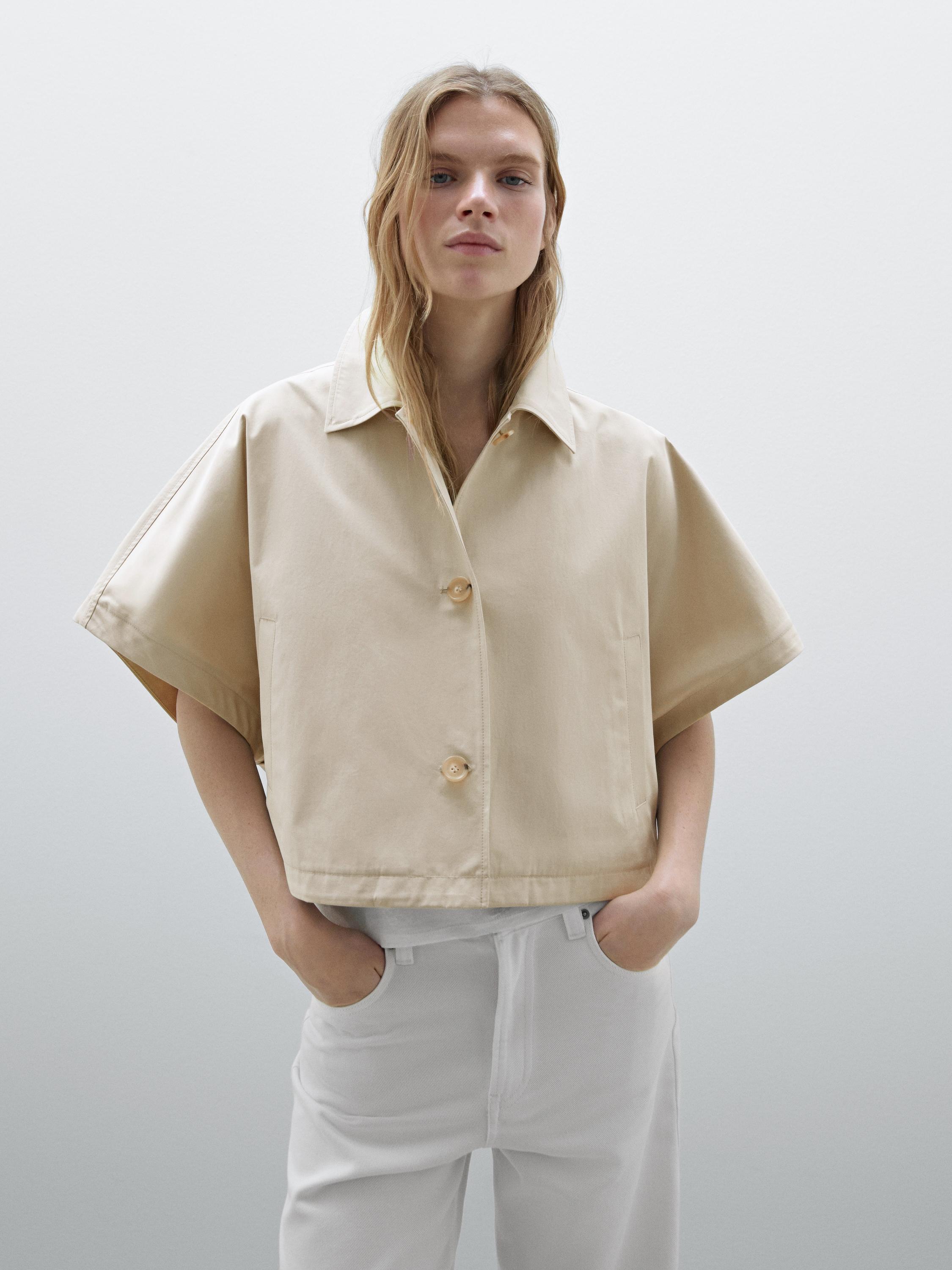 Krótkie ponczo ze 100% bawełny