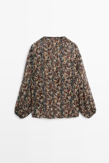 Floral print flowing shirt — BLACK 6