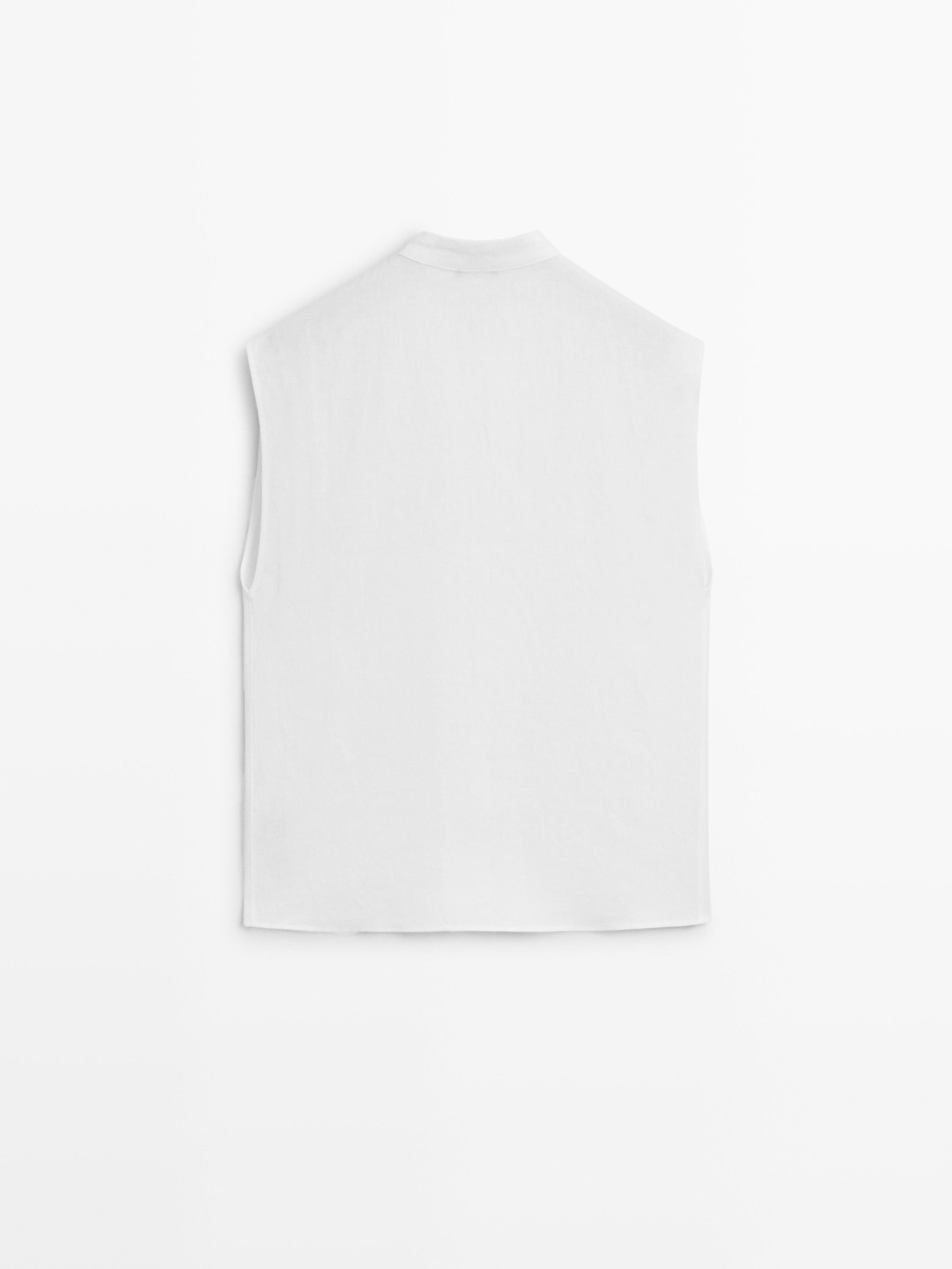 Camisa fluida detalle botones 100% lino