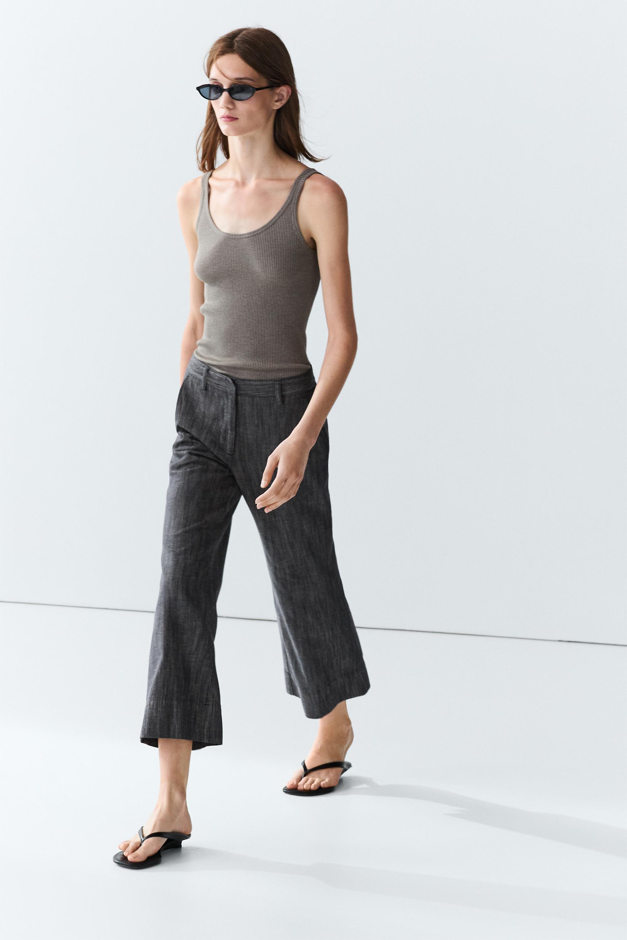 Cropped flare pants — INDIGO
