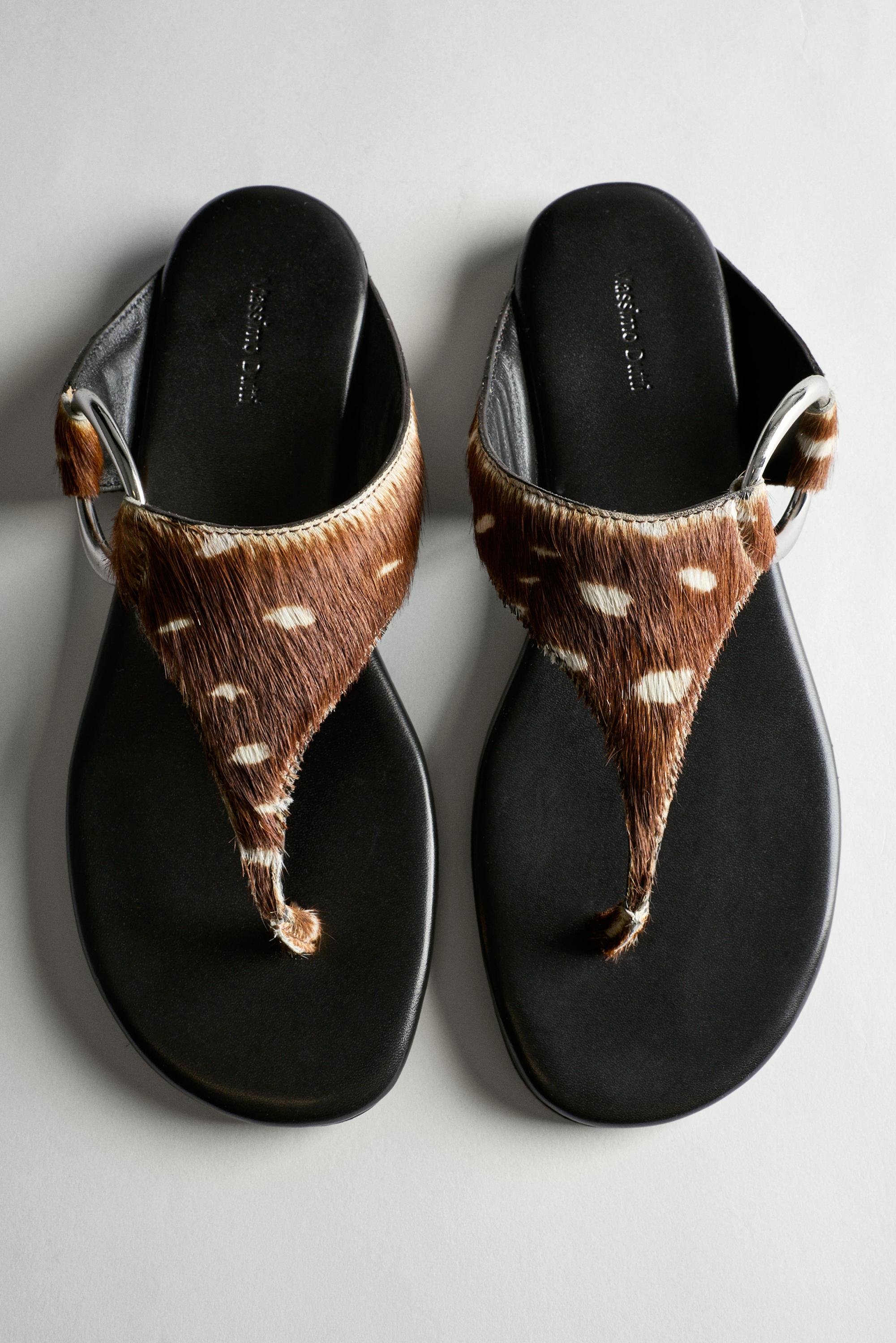 Printed flat slider sandals — Multicolored