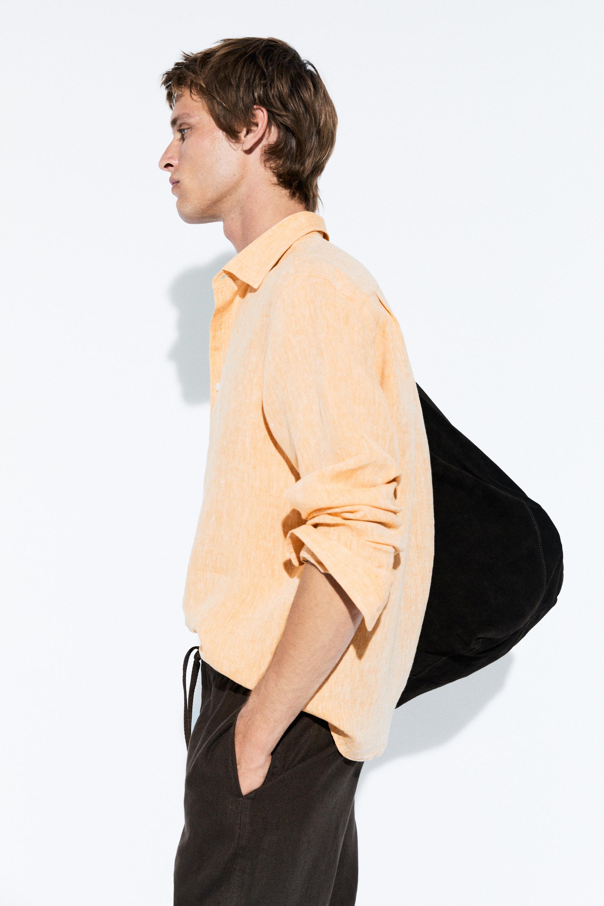 100% linen regular fit shirt — RED