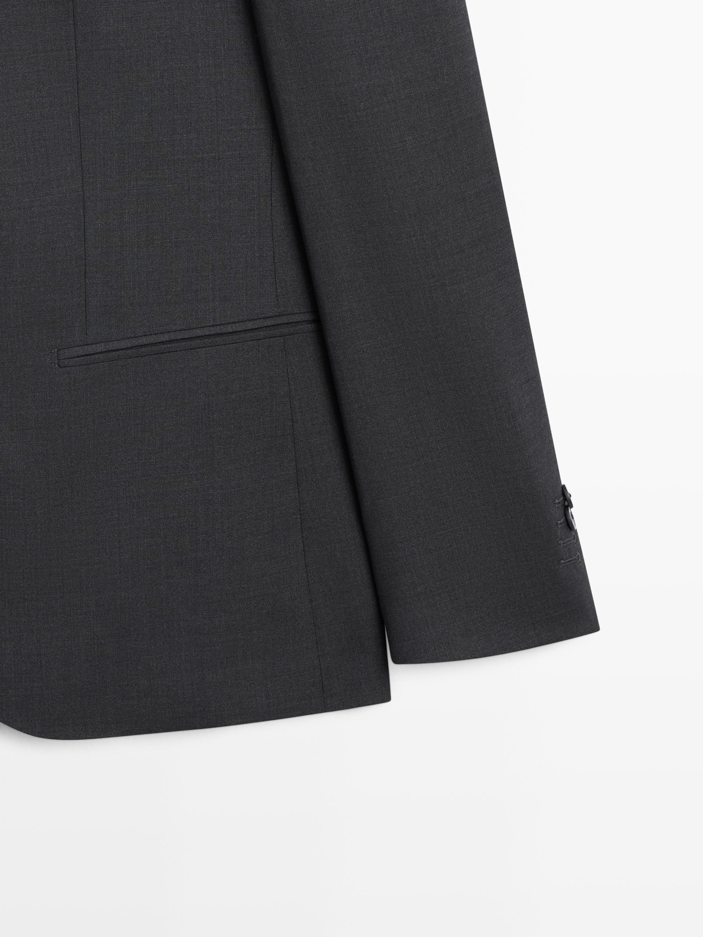100% cool wool suit blazer — CHARCOAL