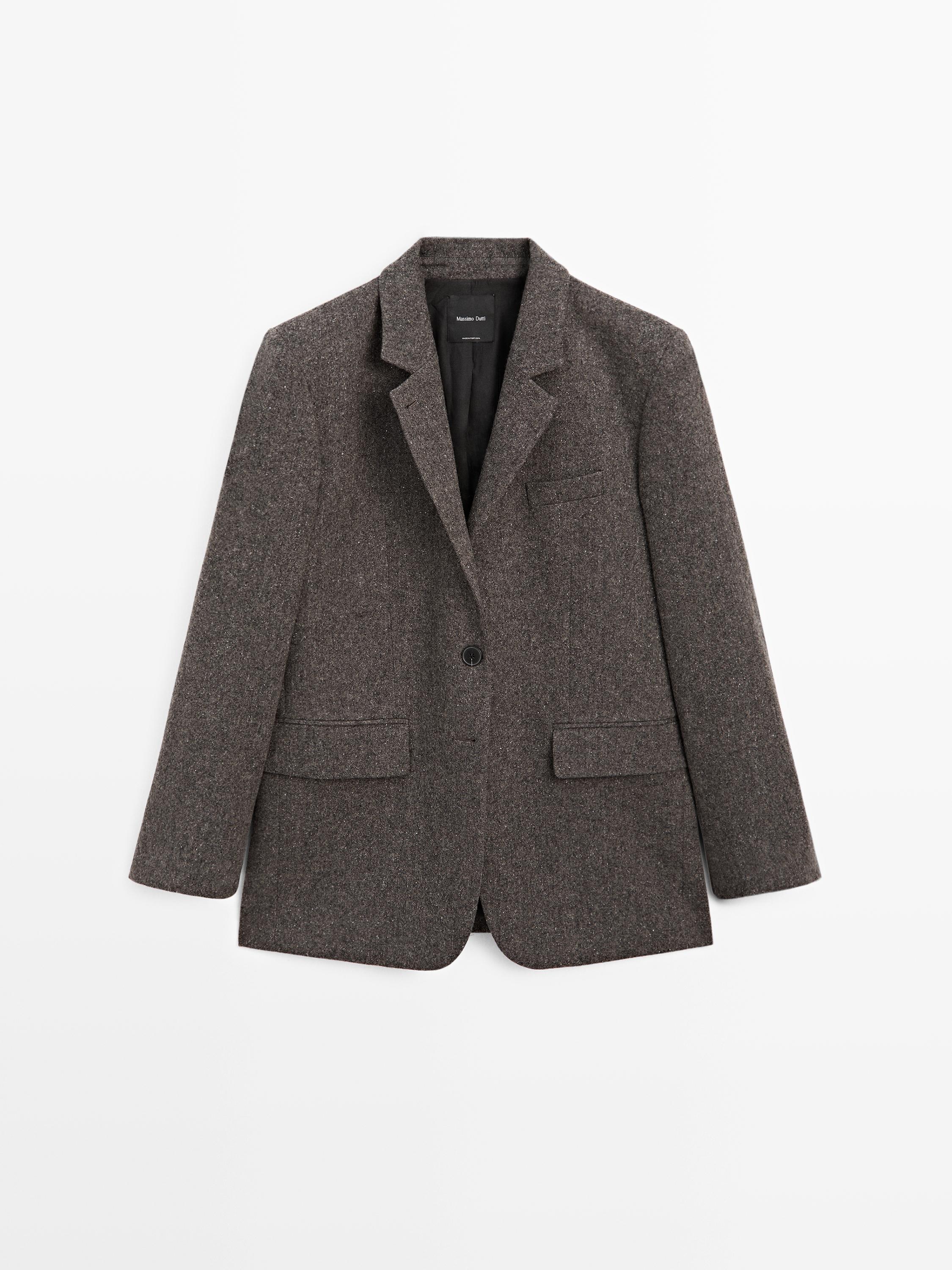 Knickerbocker yarn effect suit blazer
