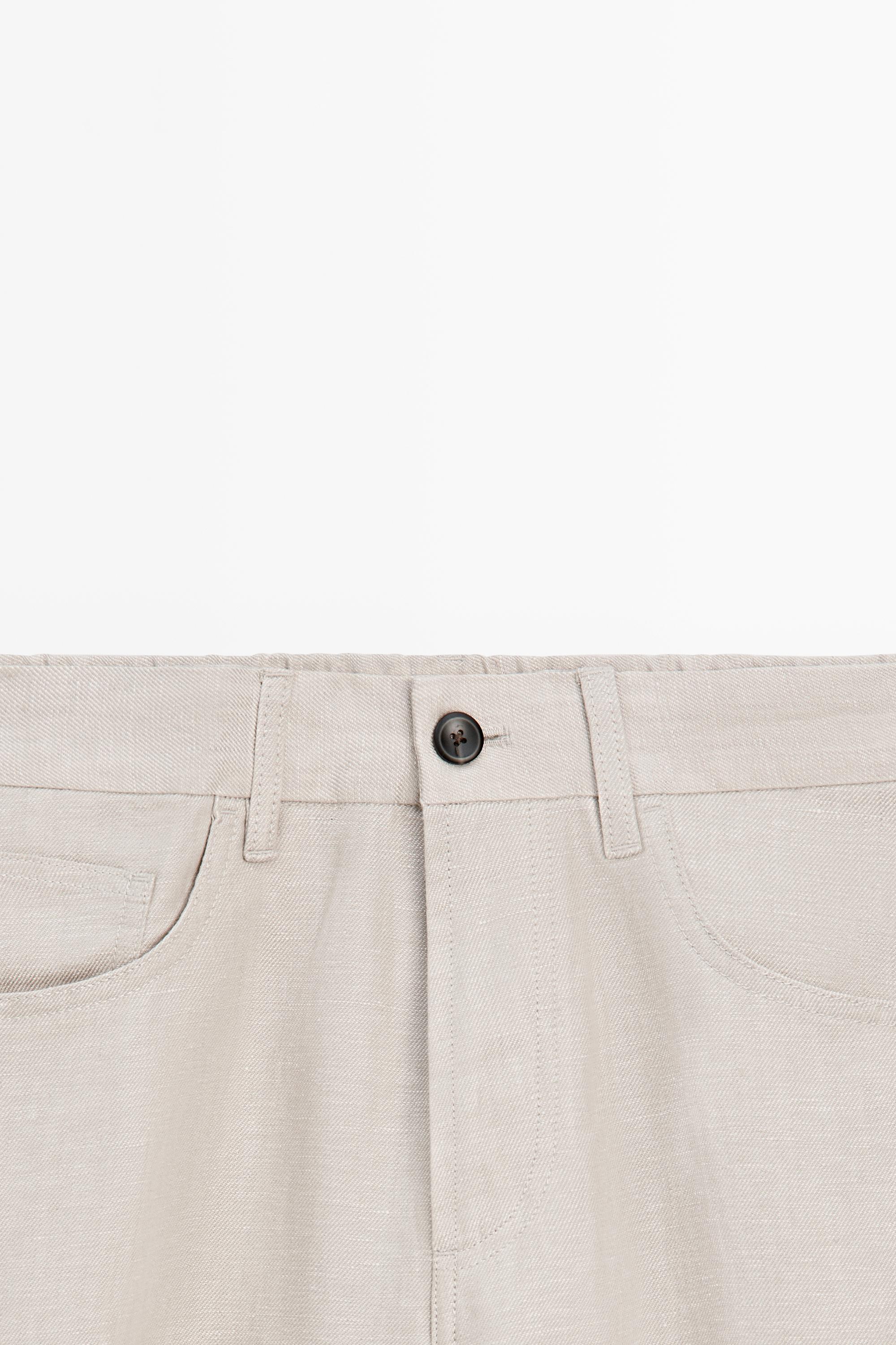 Wide-leg linen trousers — SAND