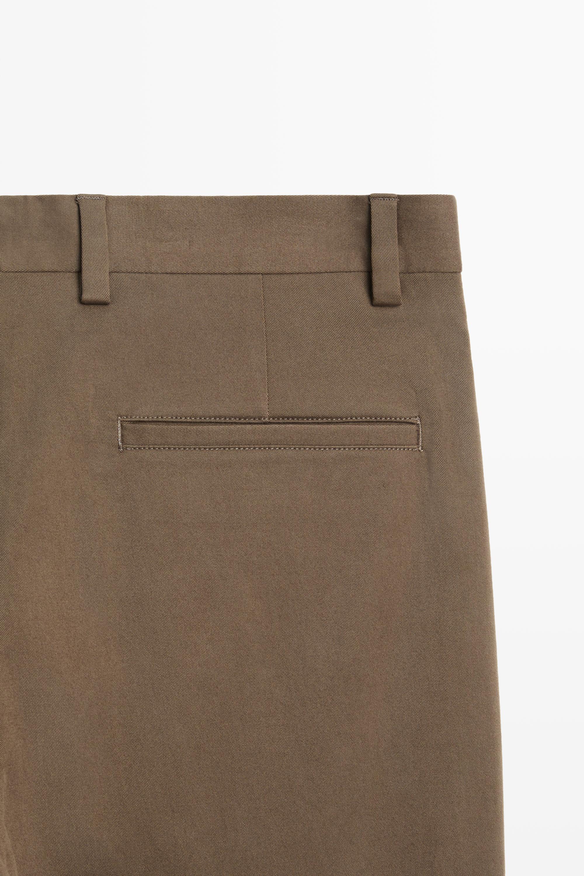 Cotton blend darted pants — MEDIUM CAMEL