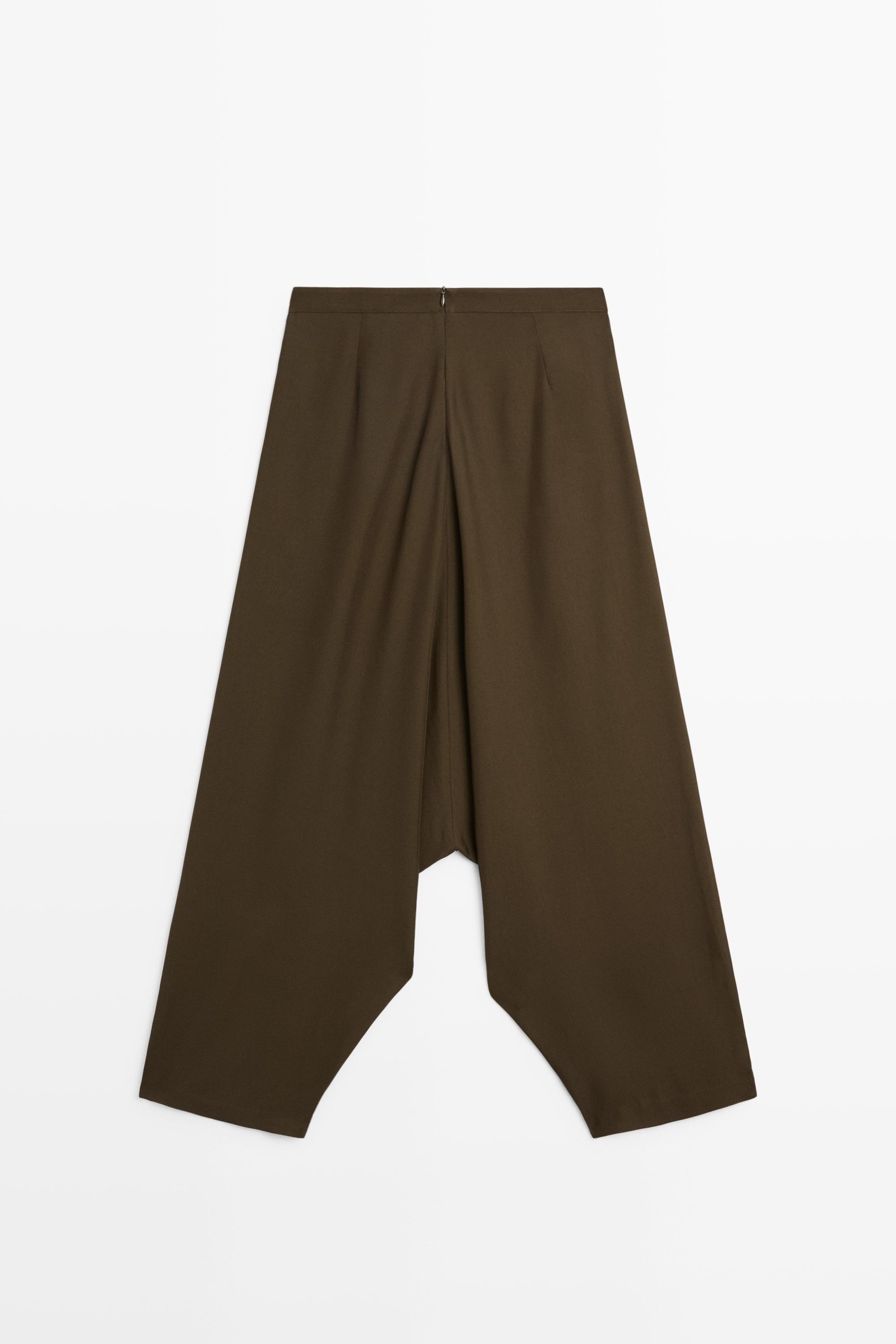 Flowing baggy pants — BROWN MARL