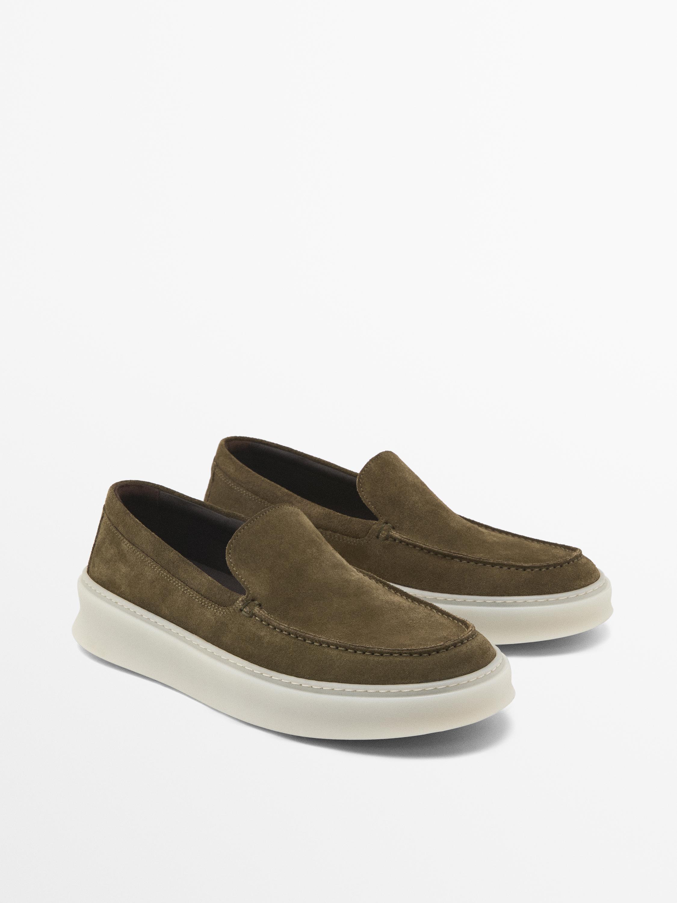 Split leather loafers