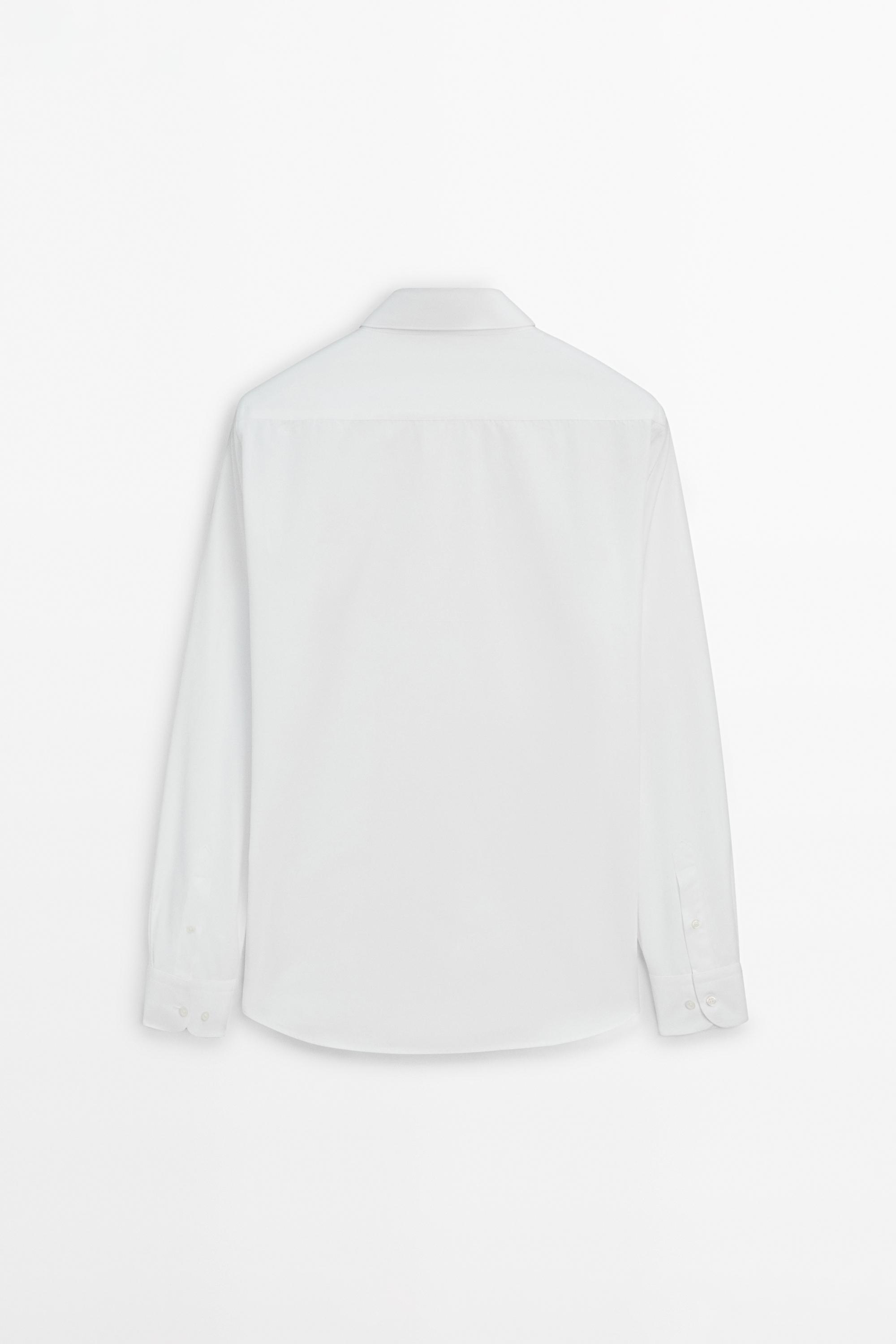 Slim fit 100% cotton poplin shirt