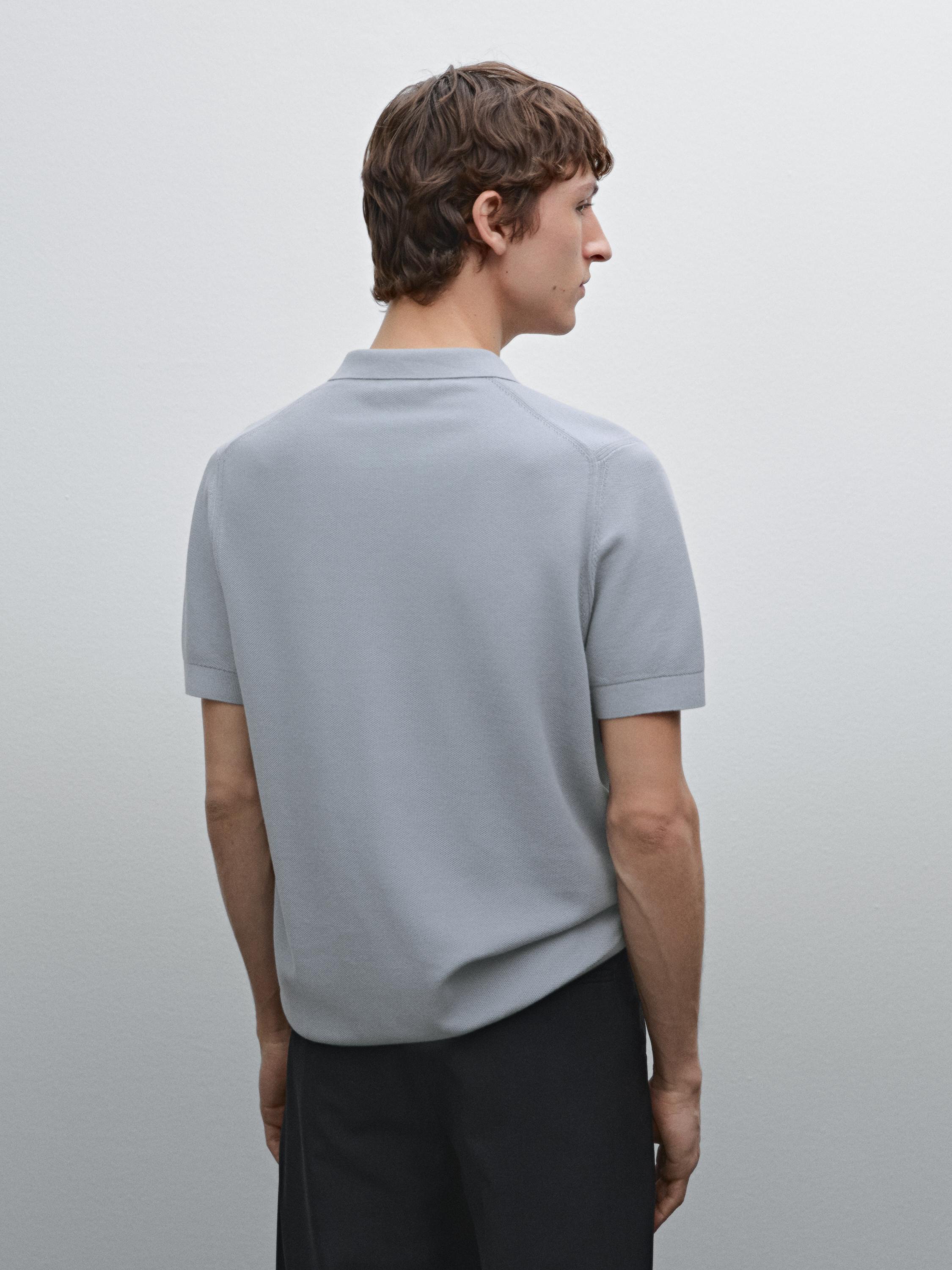 100% cotton knit polo collar sweater
