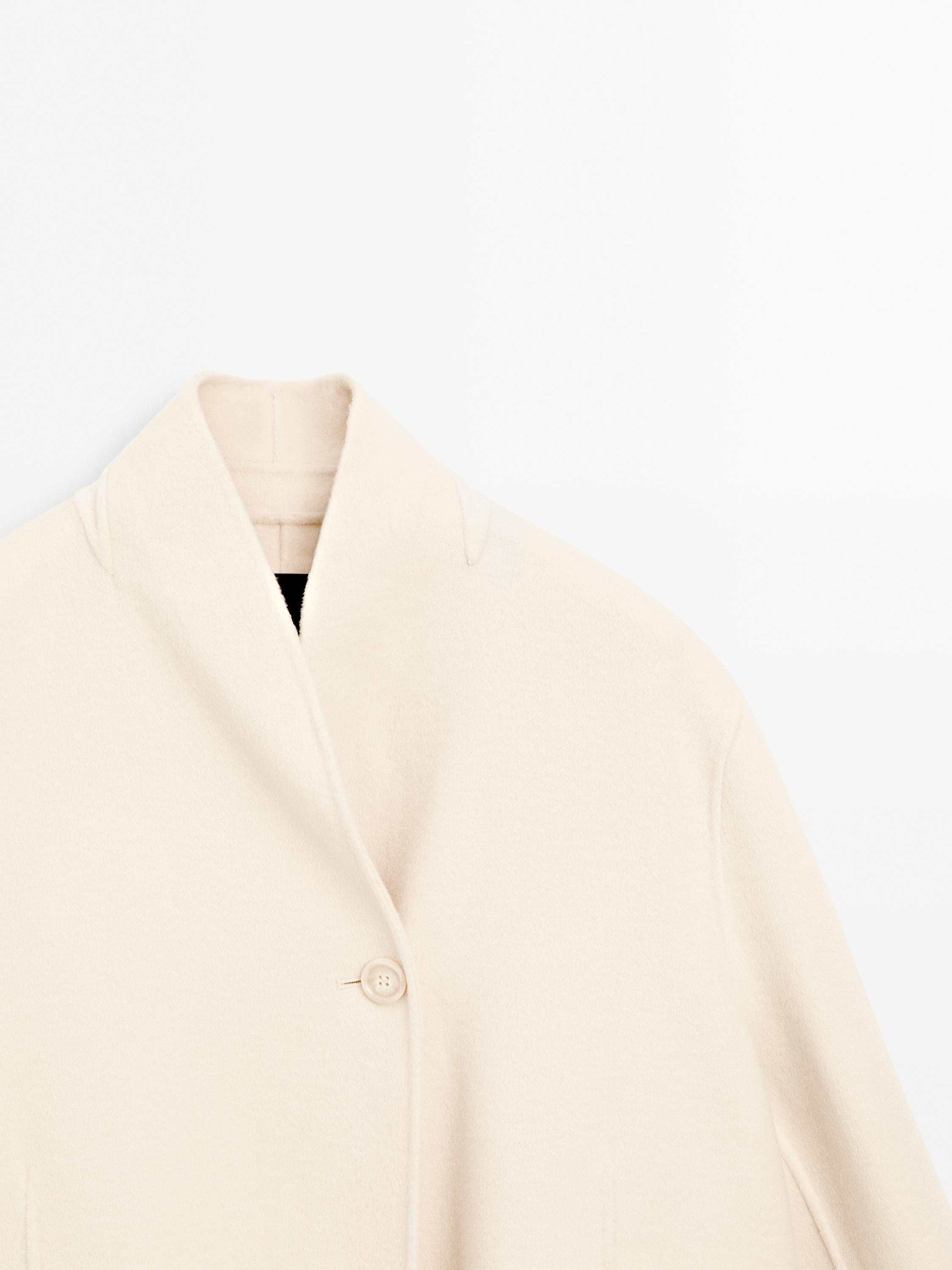 Wool blend high neck coat