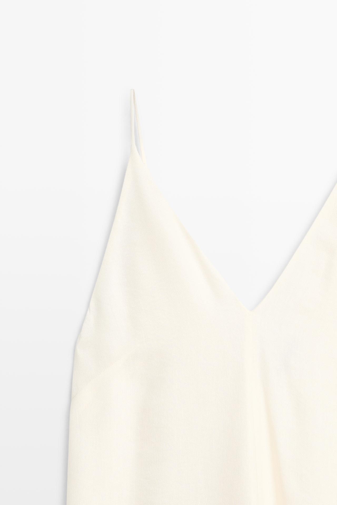 Contrast flowing midi dress — WHITE