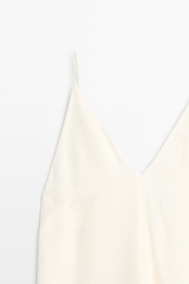 Contrast flowing midi dress — WHITE 4