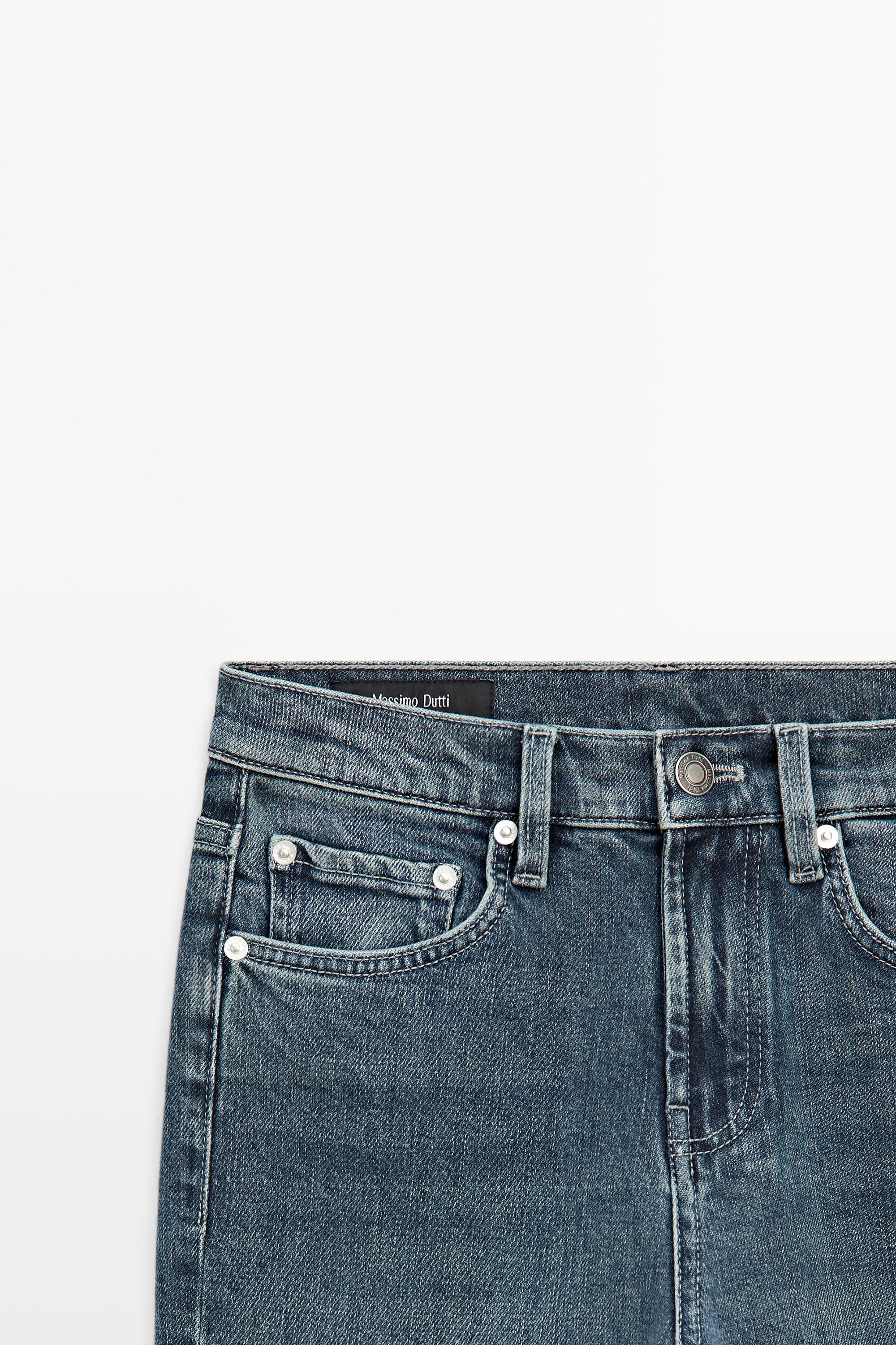 Mid-rise cropped slim fit jeans — Dark blue