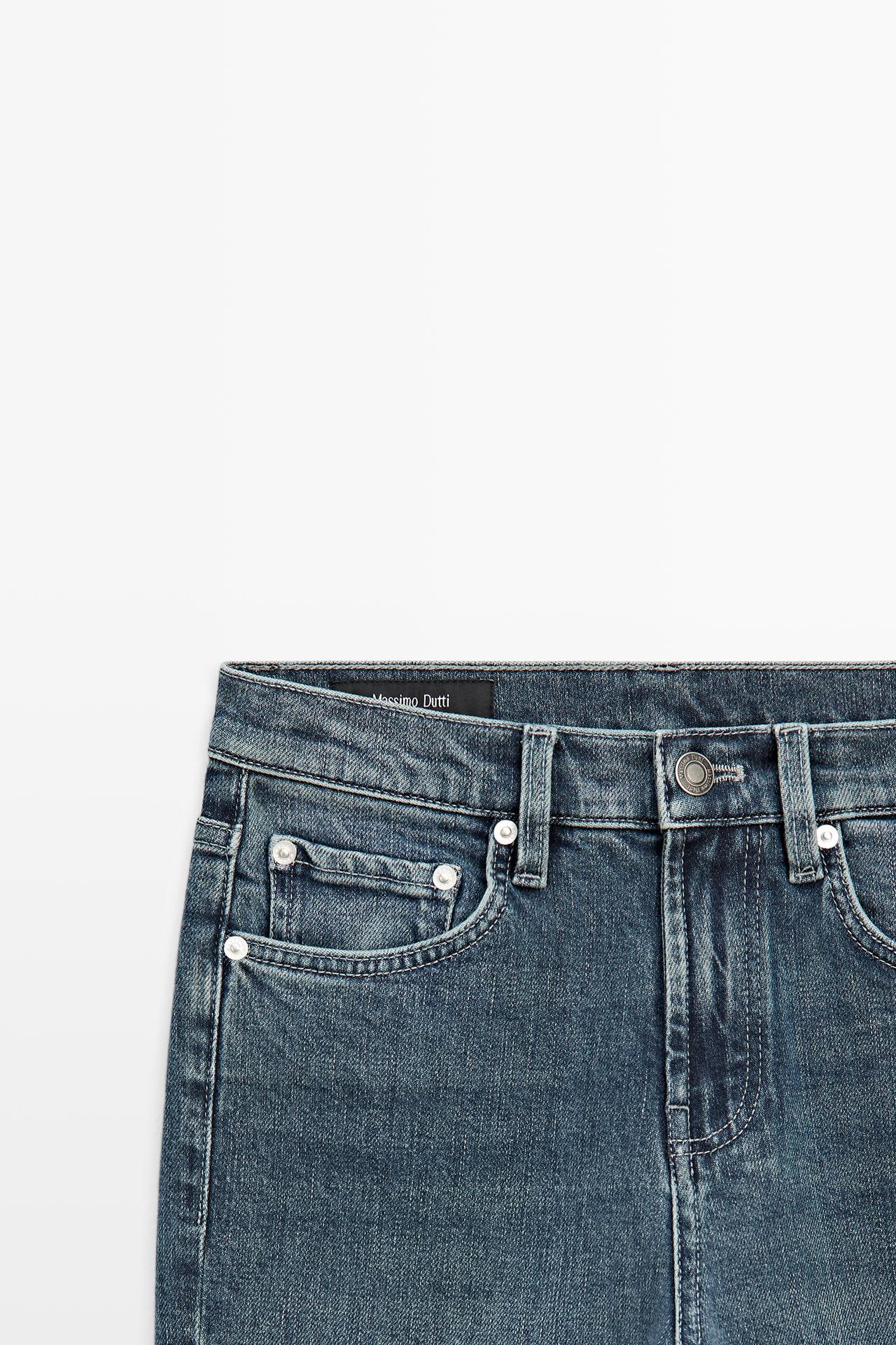 Mid-rise cropped slim fit jeans — Dark blue