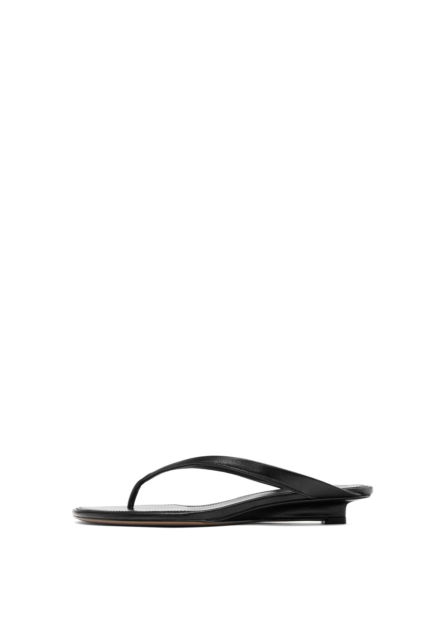 Mid-heel toe sandal — BLACK