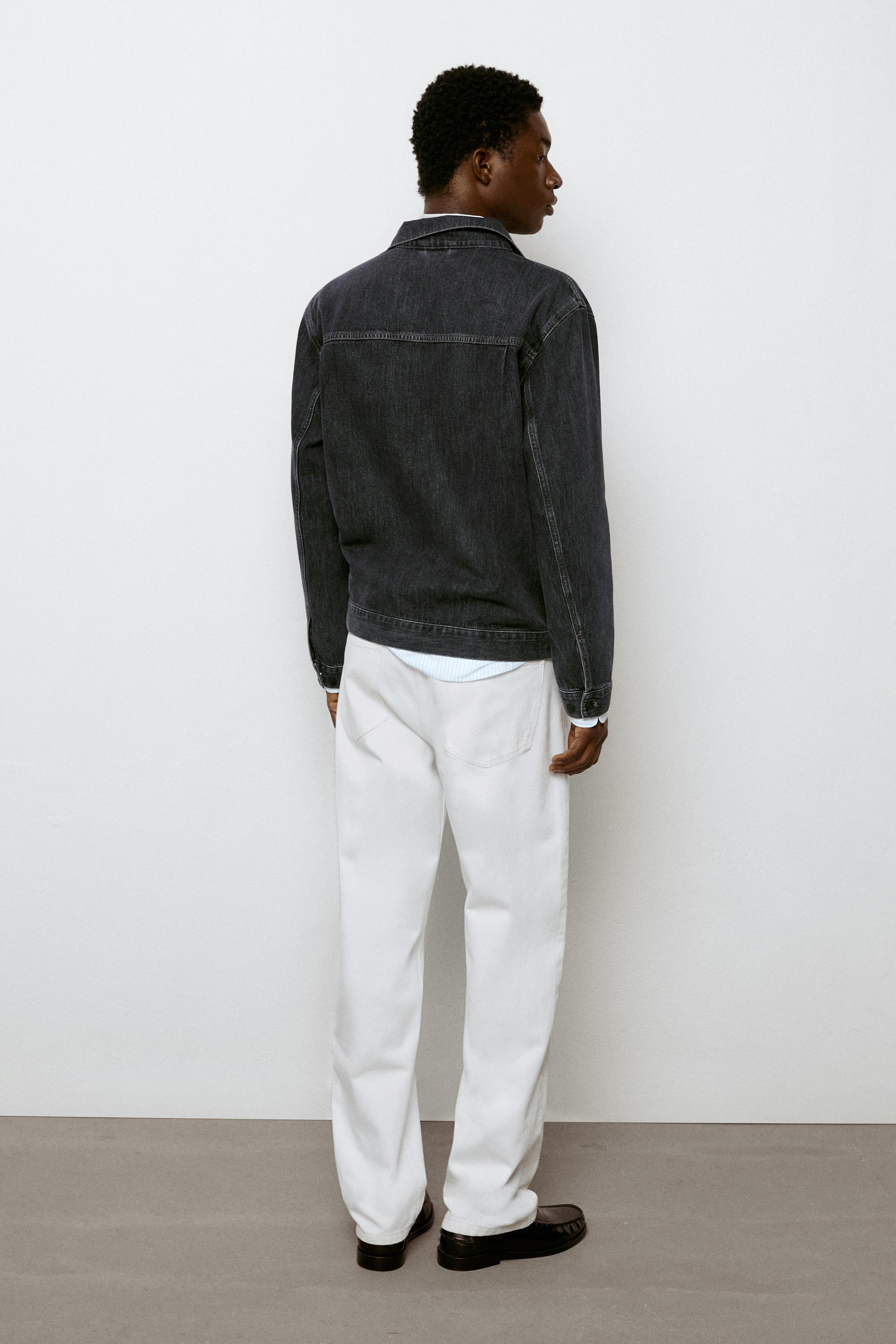 Straight-leg denim-effect pants — WHITE