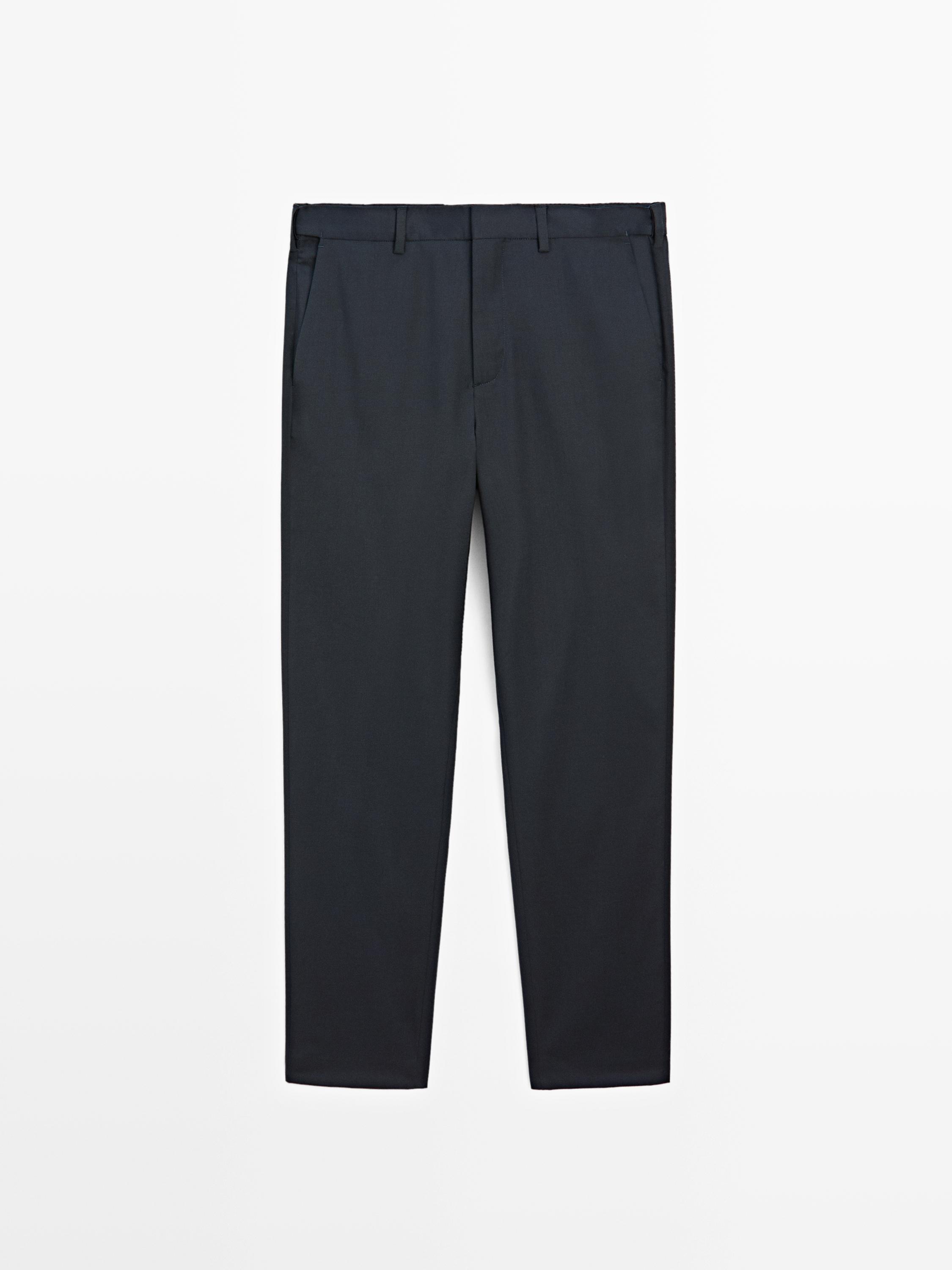 Wool blend trousers