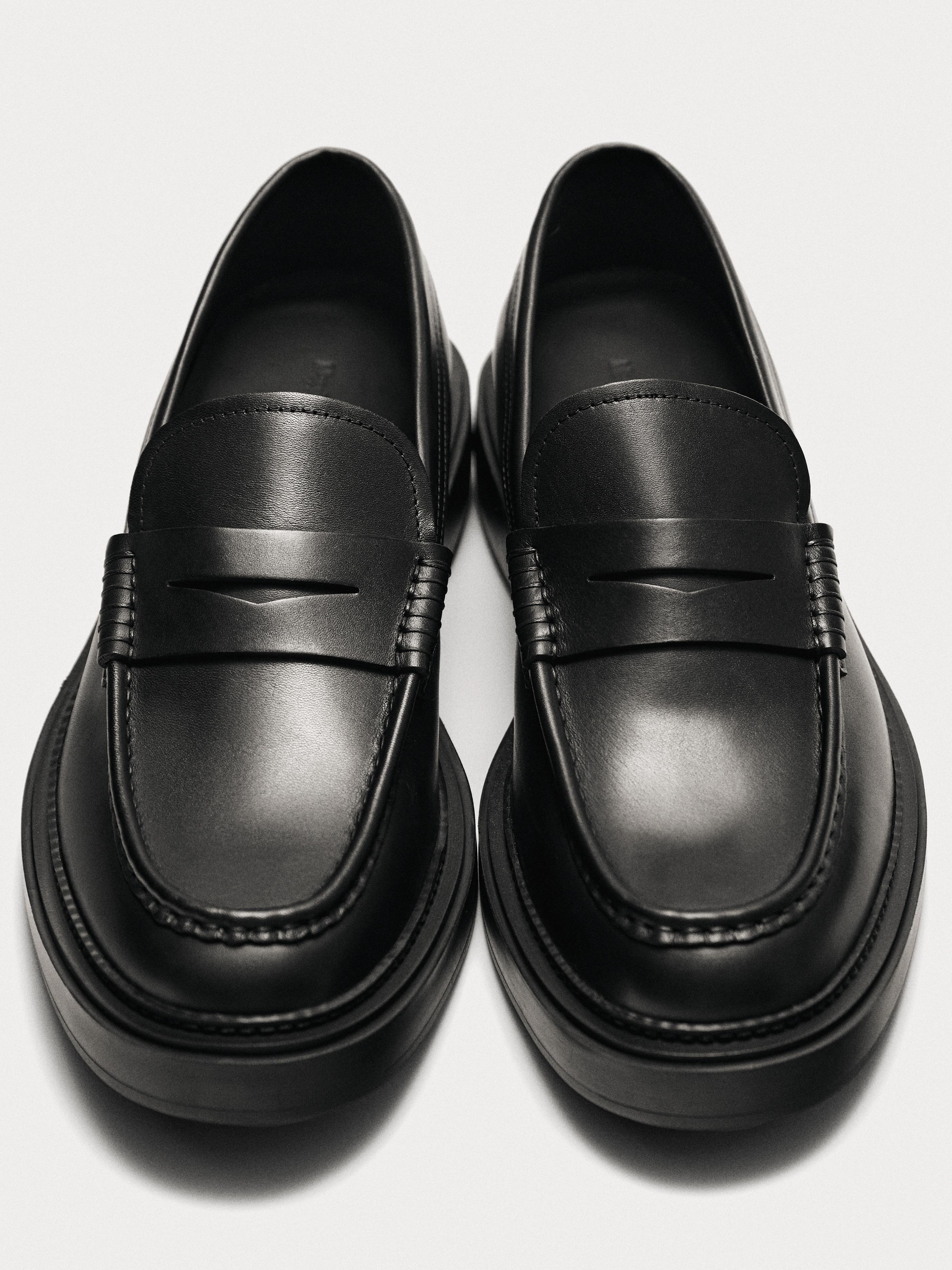 Leather penny loafers