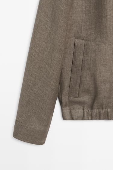 Faded total look linen jacket — GREENISH 7