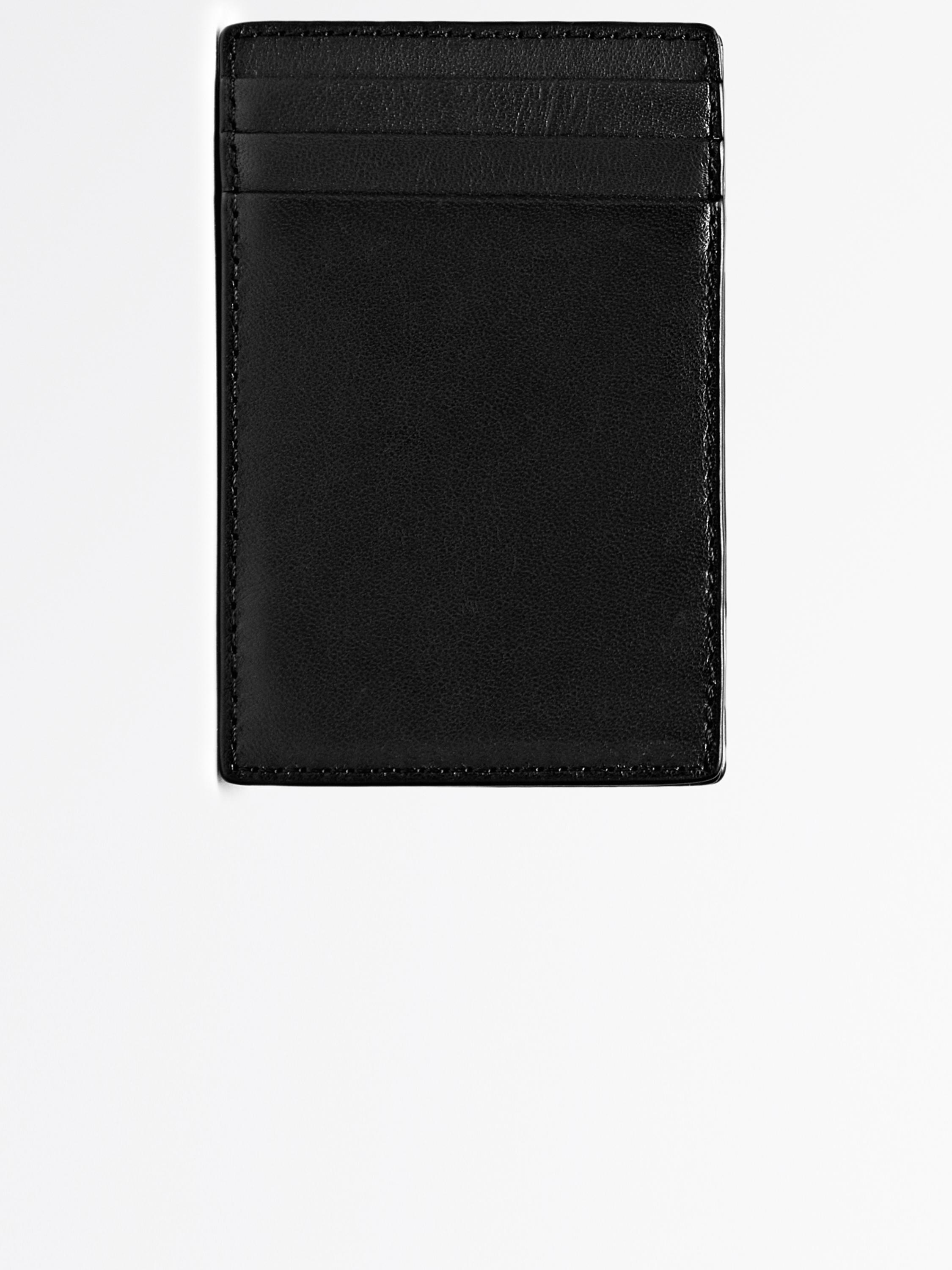 Nappa leather "magic" vertical wallet — BLACK