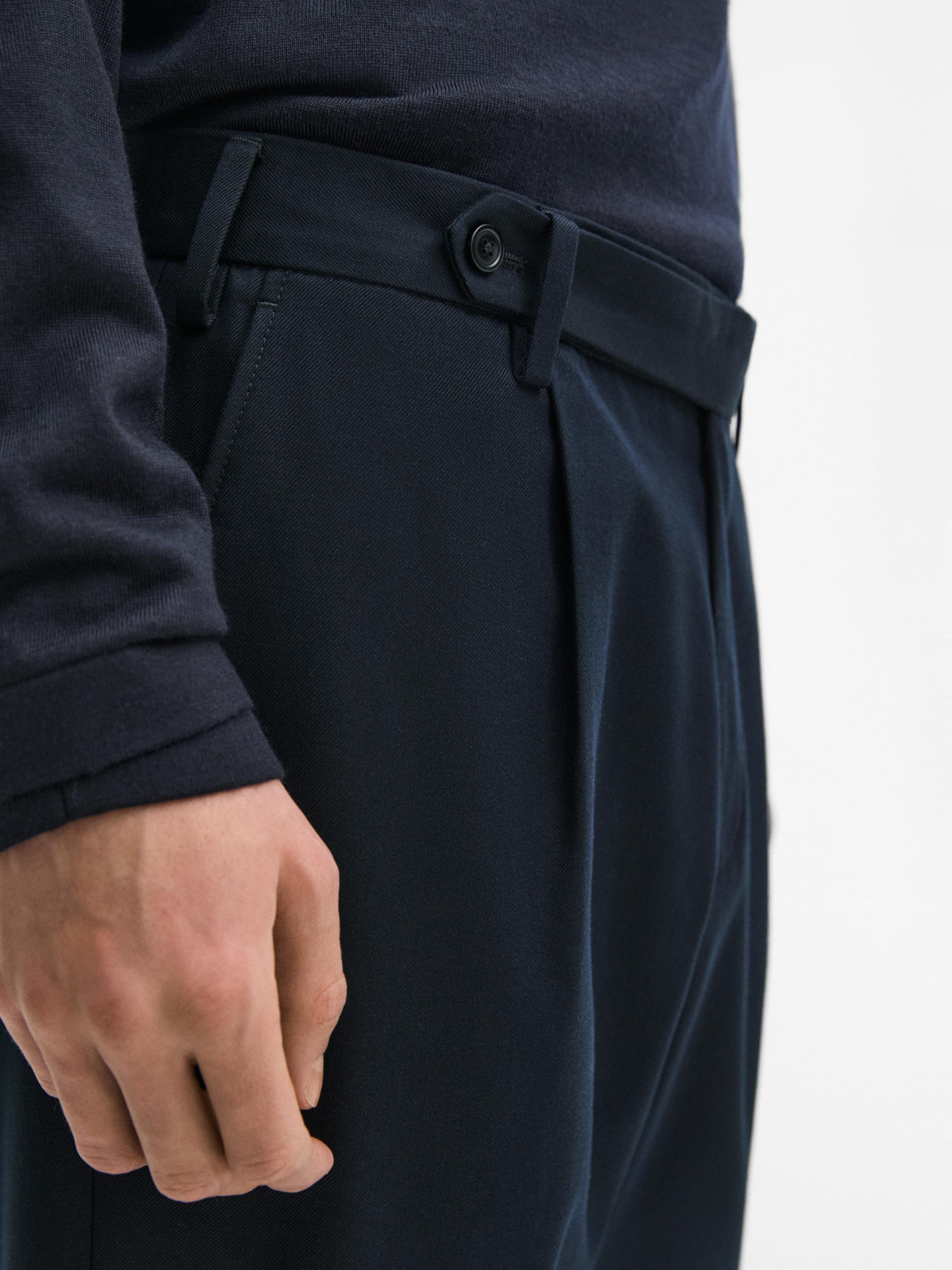Cotton blend darted trousers