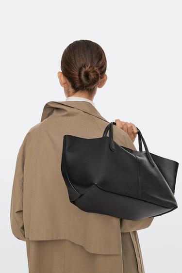 Medium nappa leather tote bag — BLACK 5