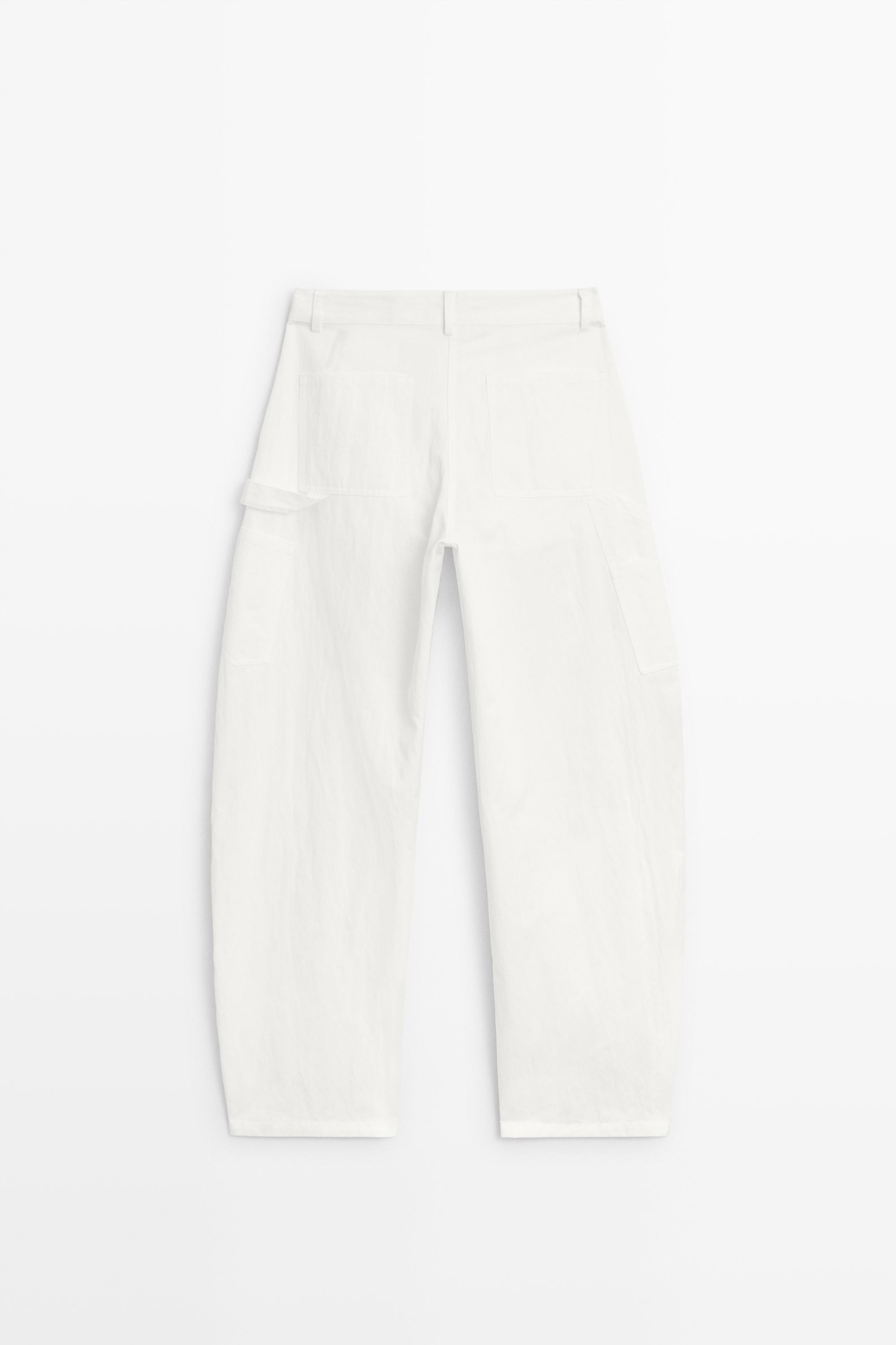 Cotton cargo pants — WHITE