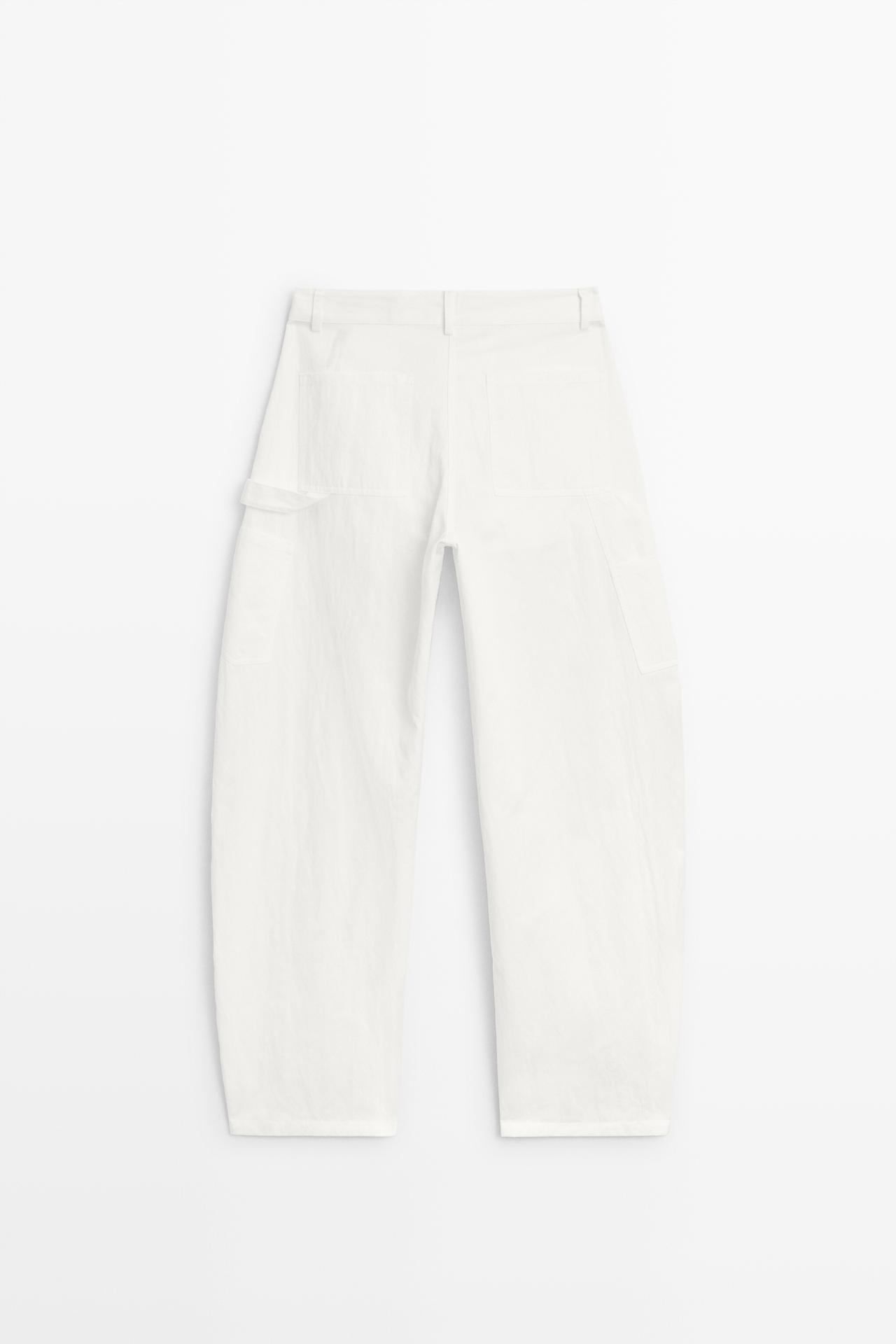 Cotton cargo pants — WHITE