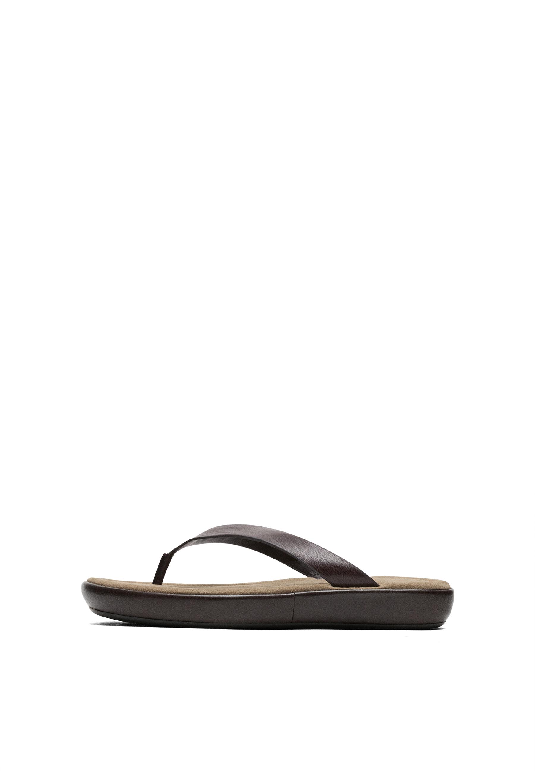 Leather platform sandals — BROWN