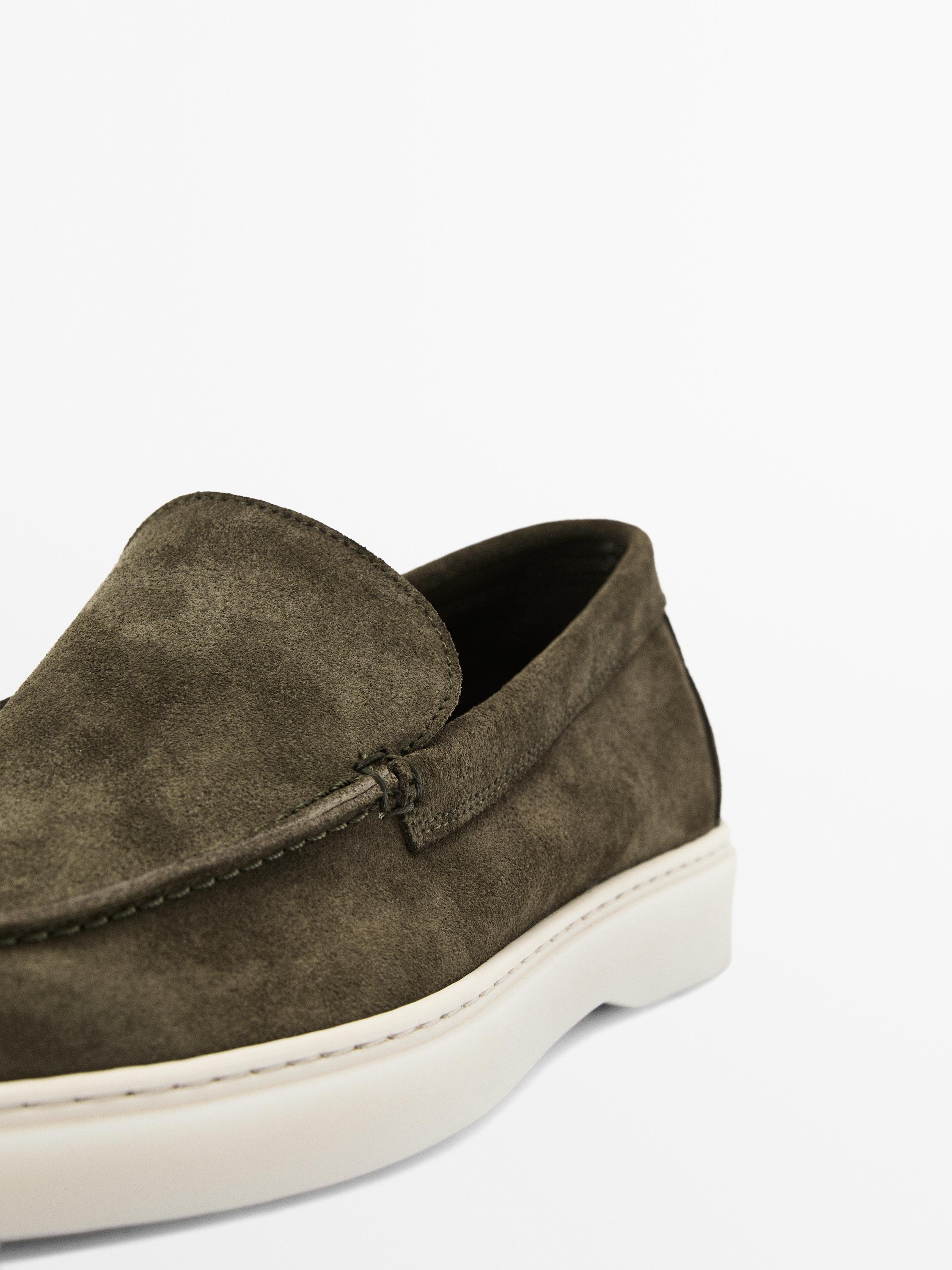Split leather loafers