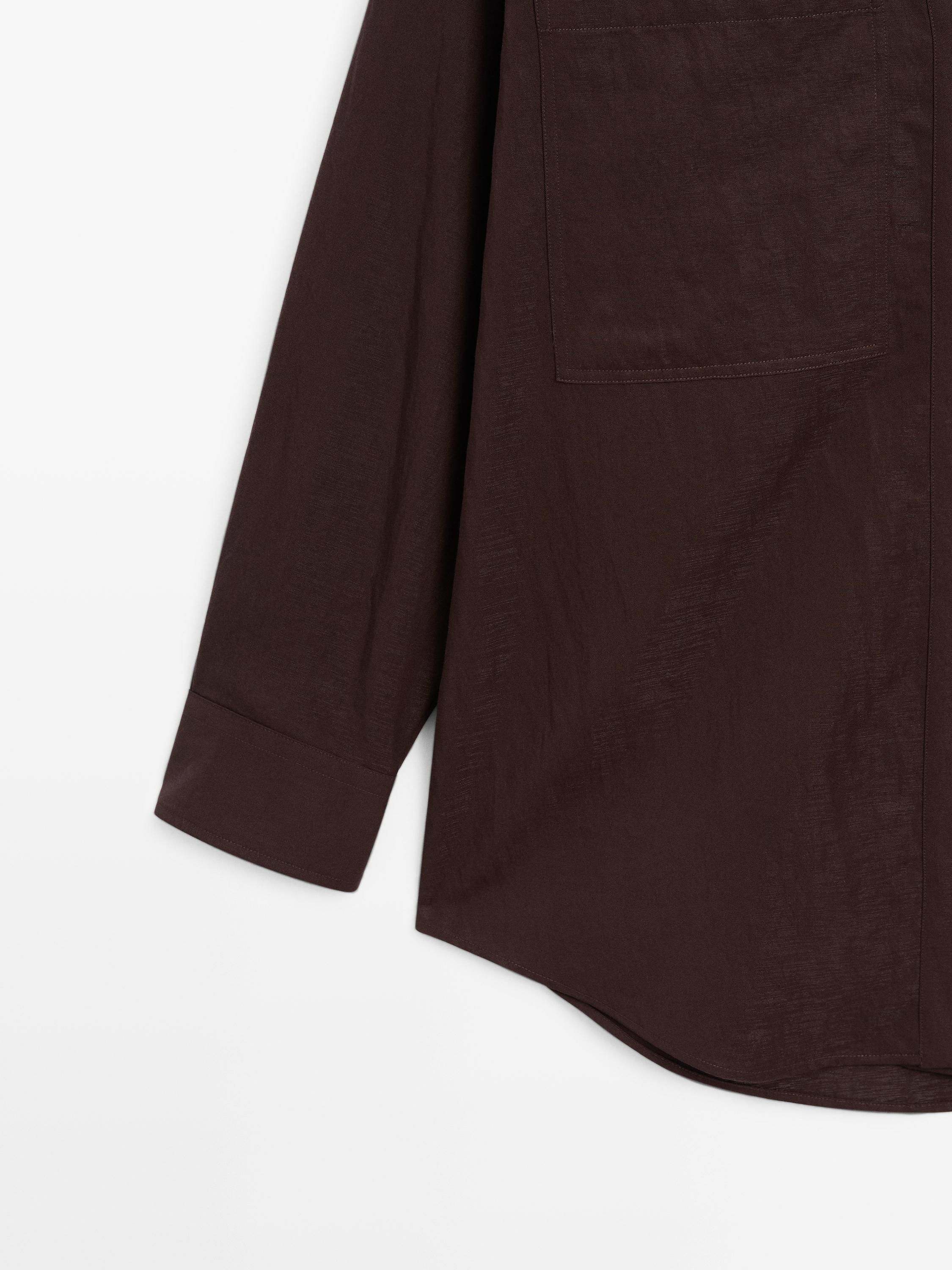 Chemise col V avec poches