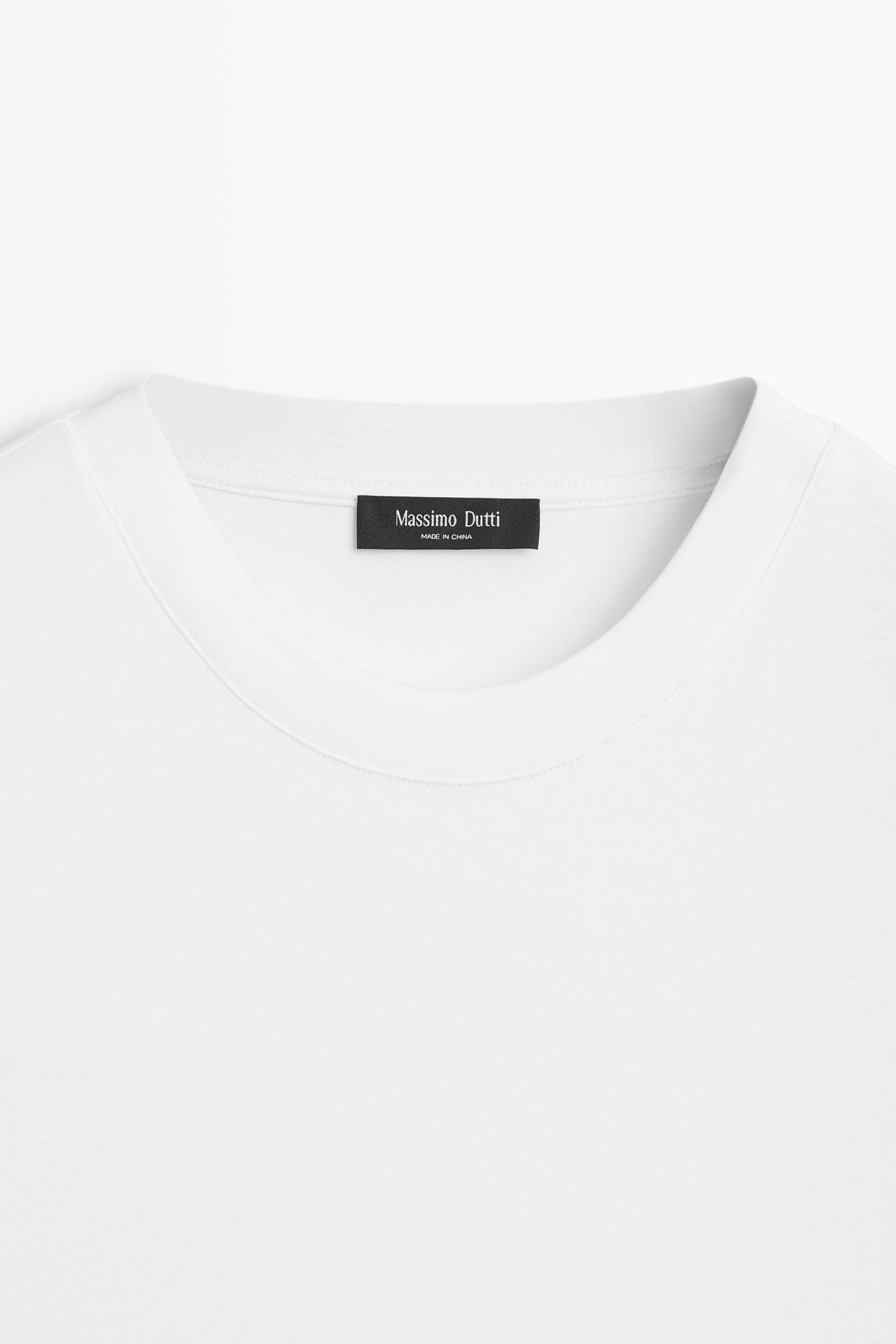 Short sleeve seam detail T-shirt — WHITE