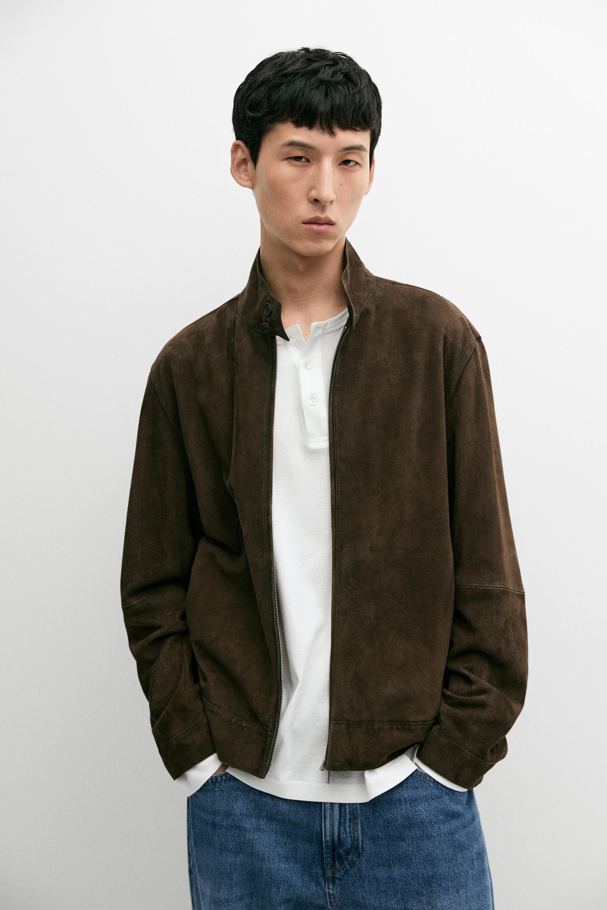 Suede leather jacket
