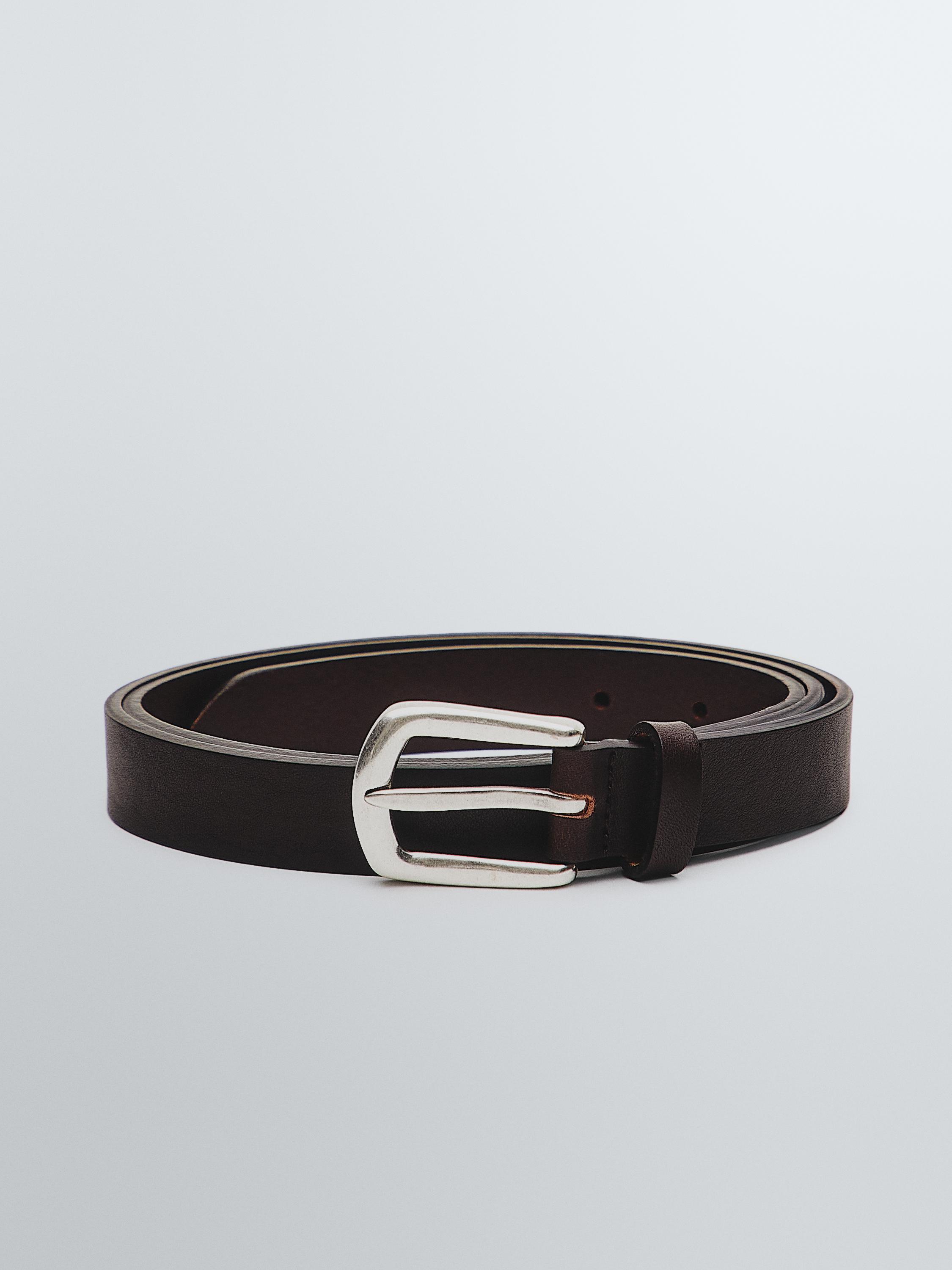 Nappa leather belt — BROWN