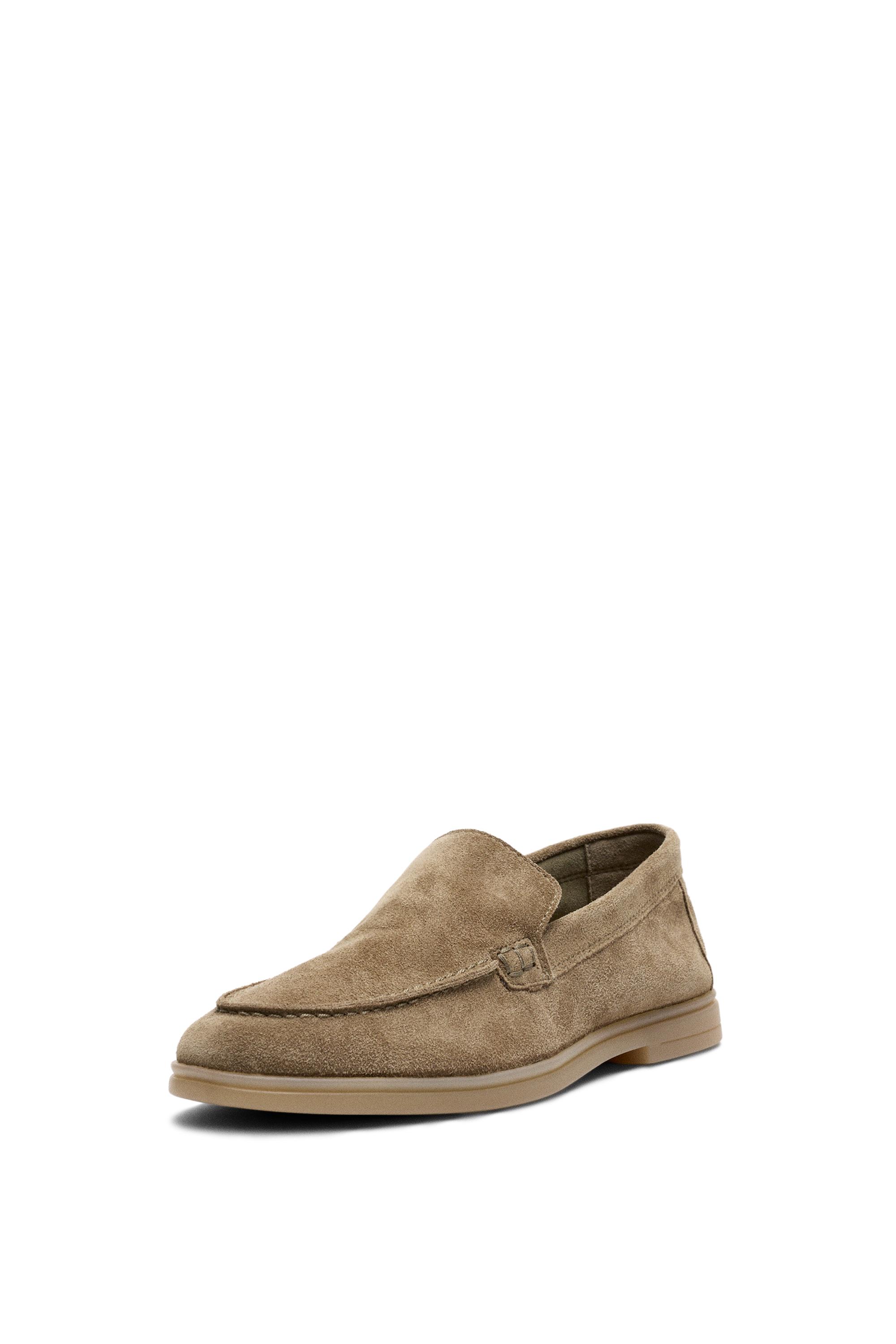 Split leather loafers — MINK
