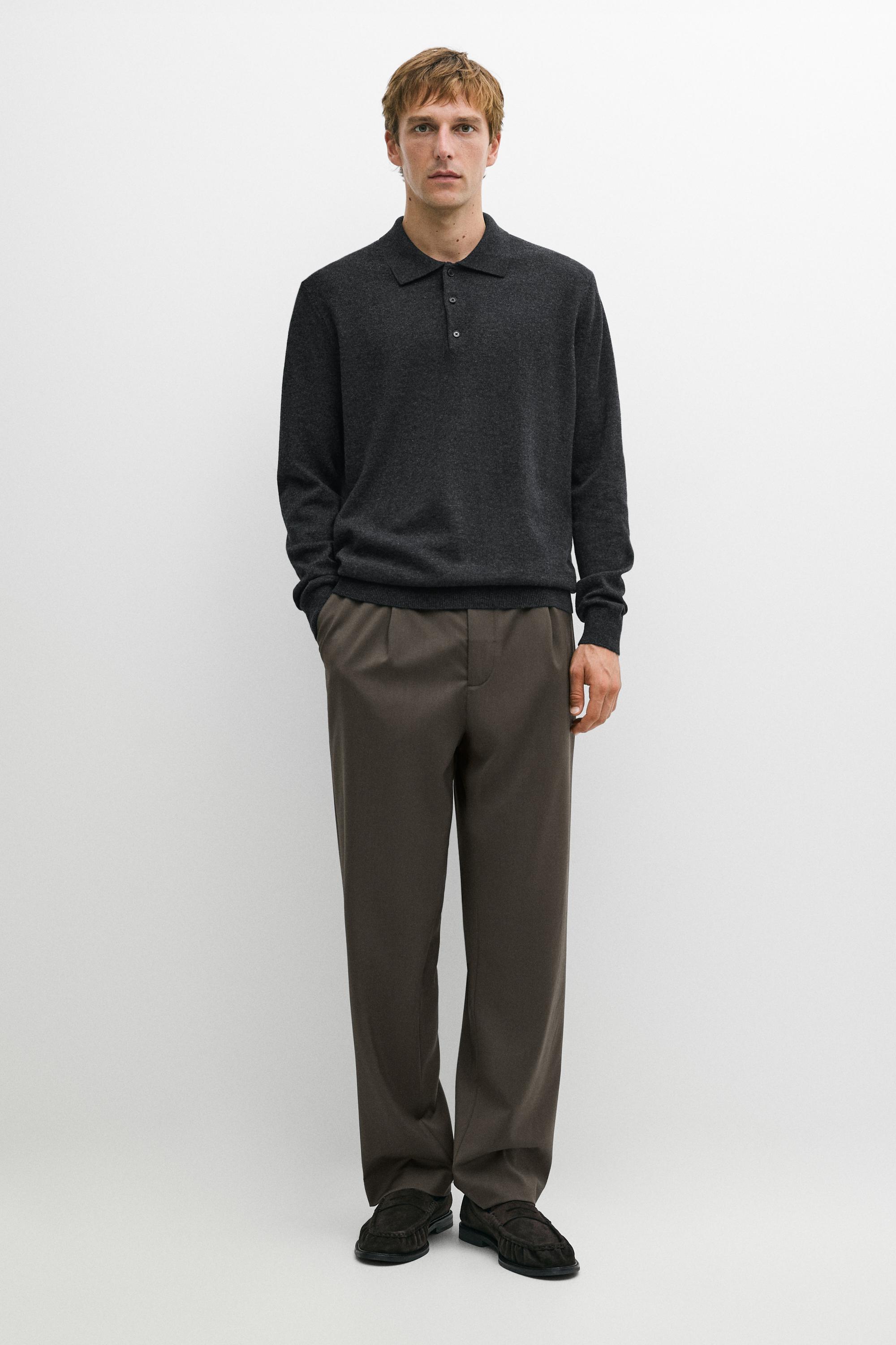 Pull polo en maille 100 % cachemire