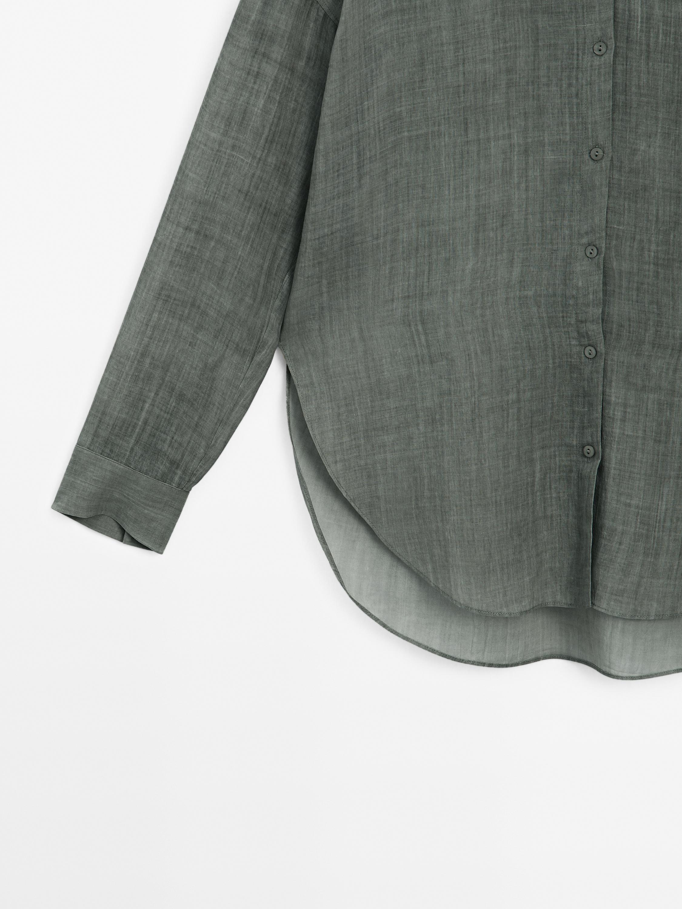 Flowing maltinto ramie blend shirt