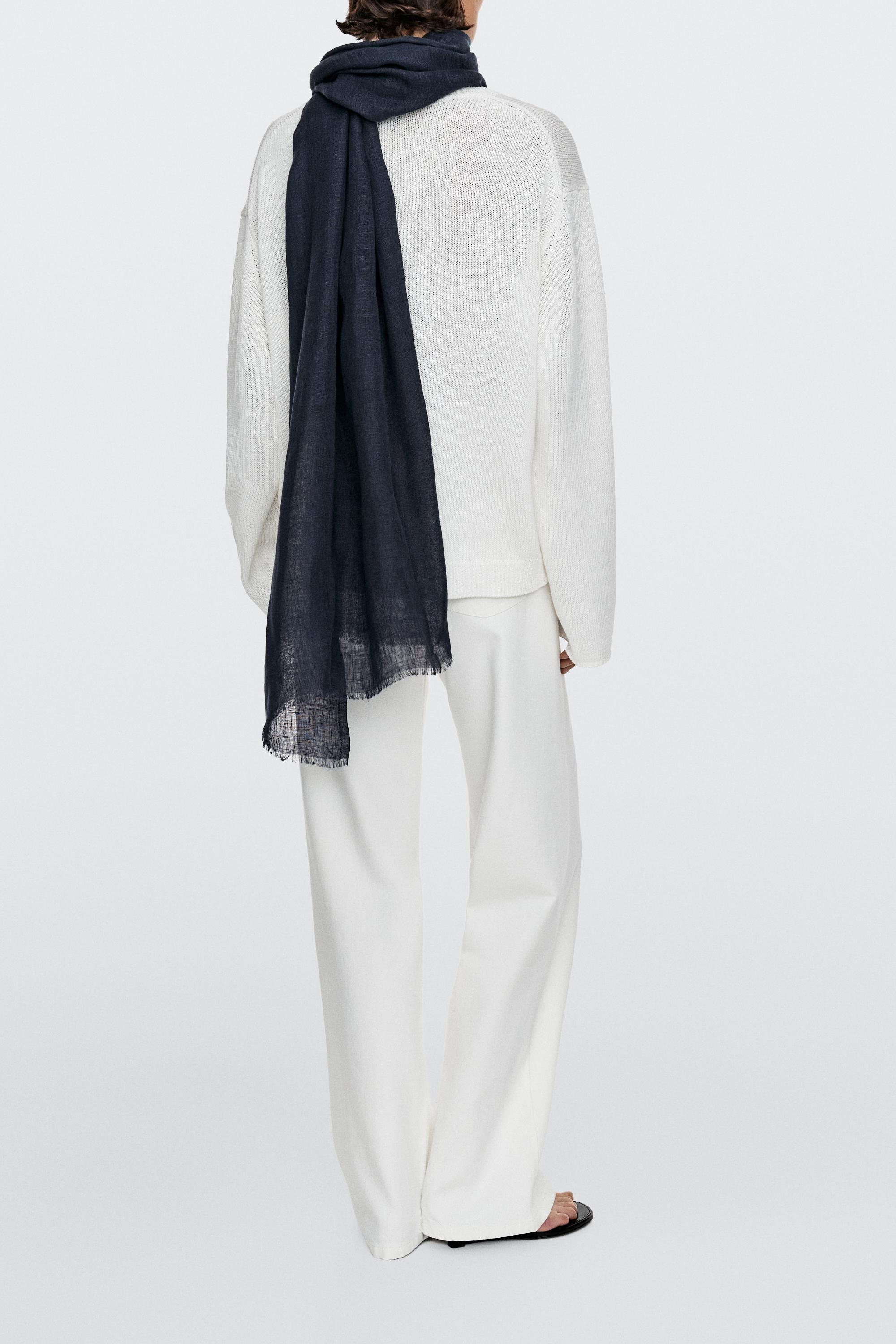 Khăn quàng trơn màu 100% lanh