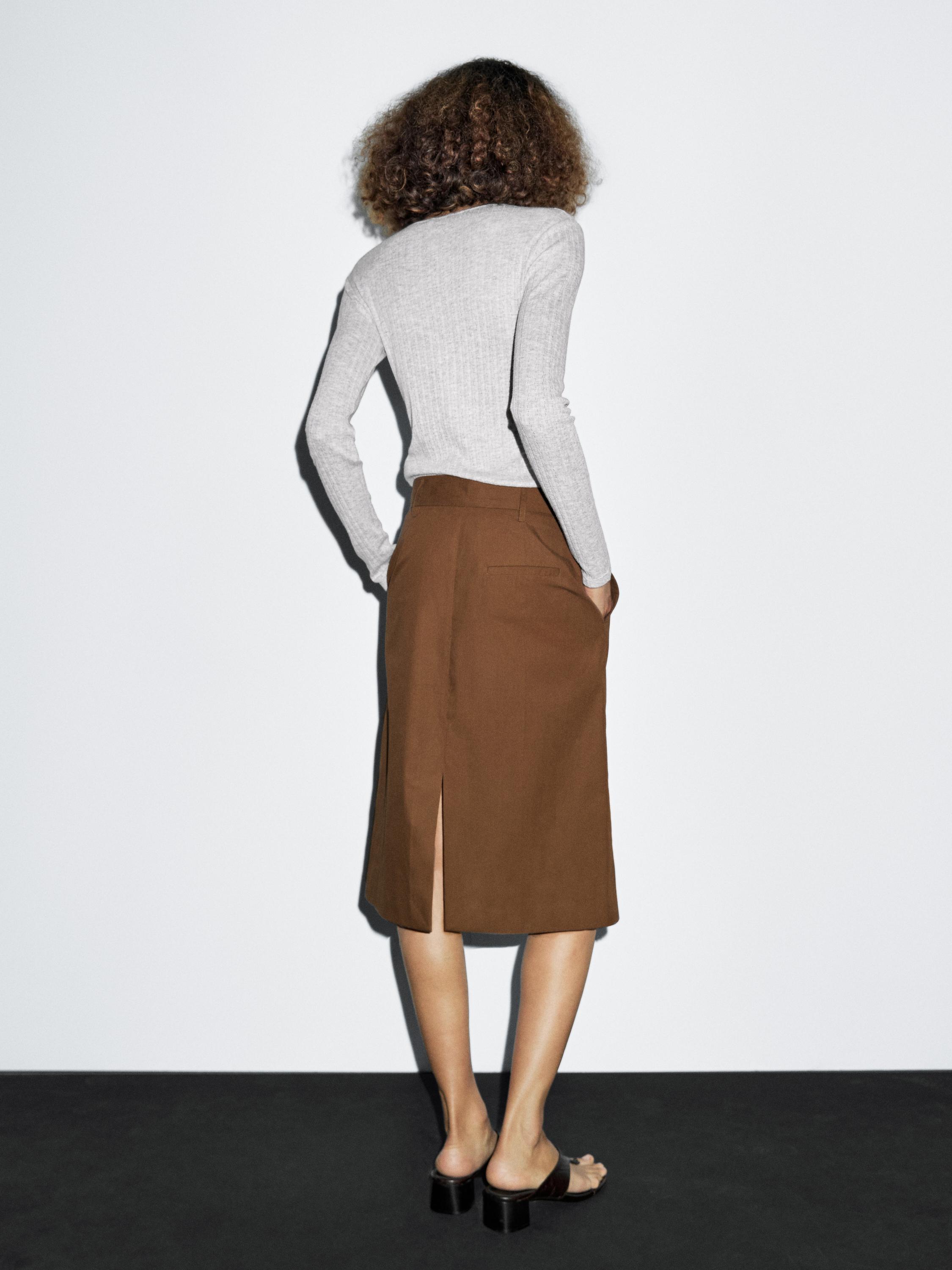 Midi skirt with waist detail