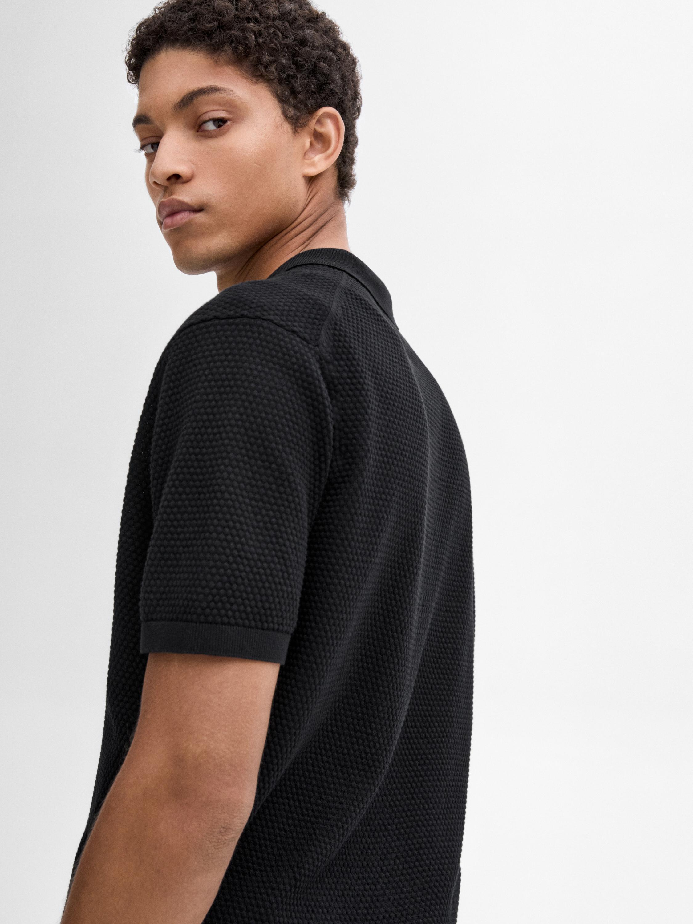 100% cotton knit polo sweater