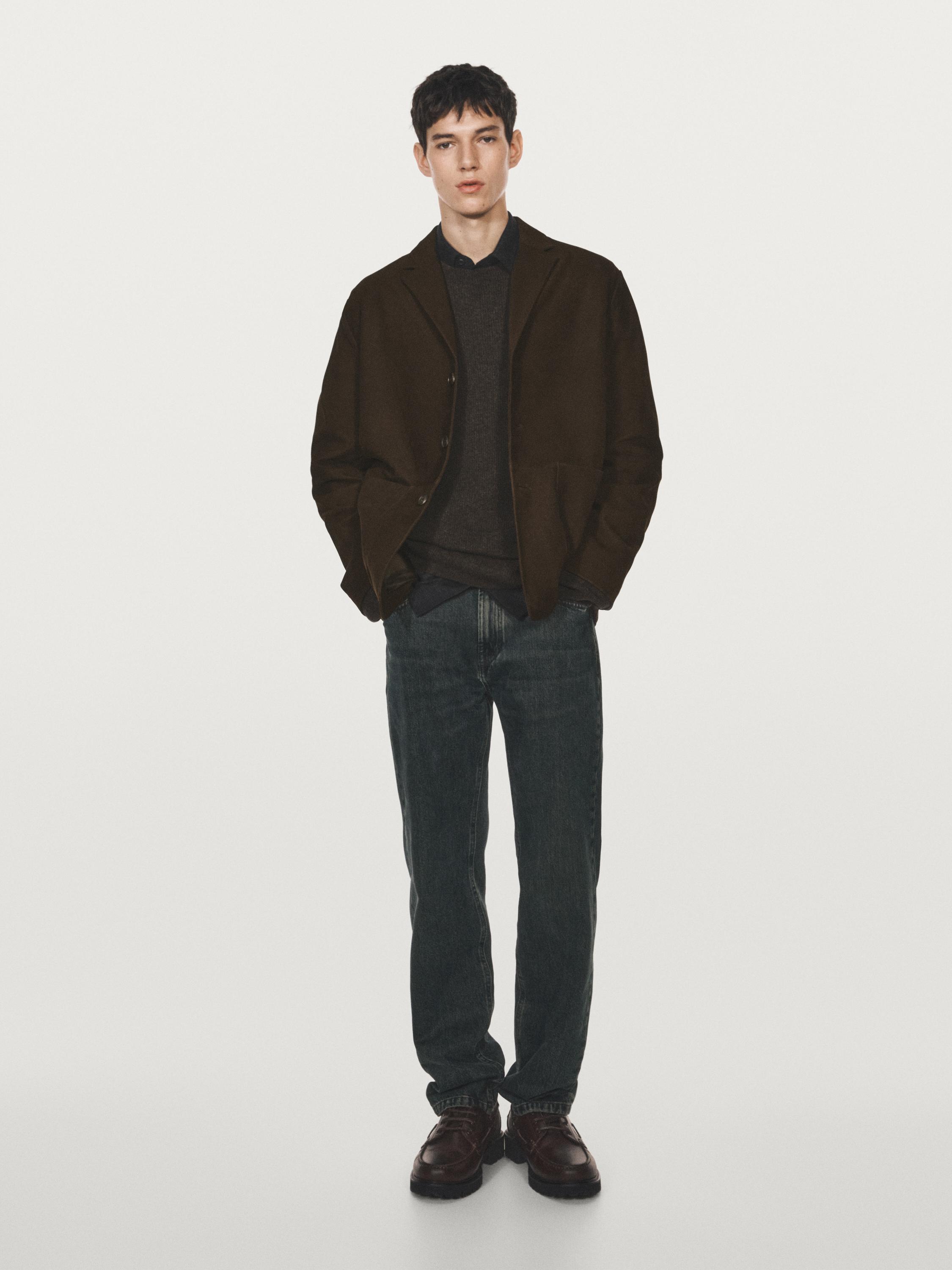 Nubuck leather blazer