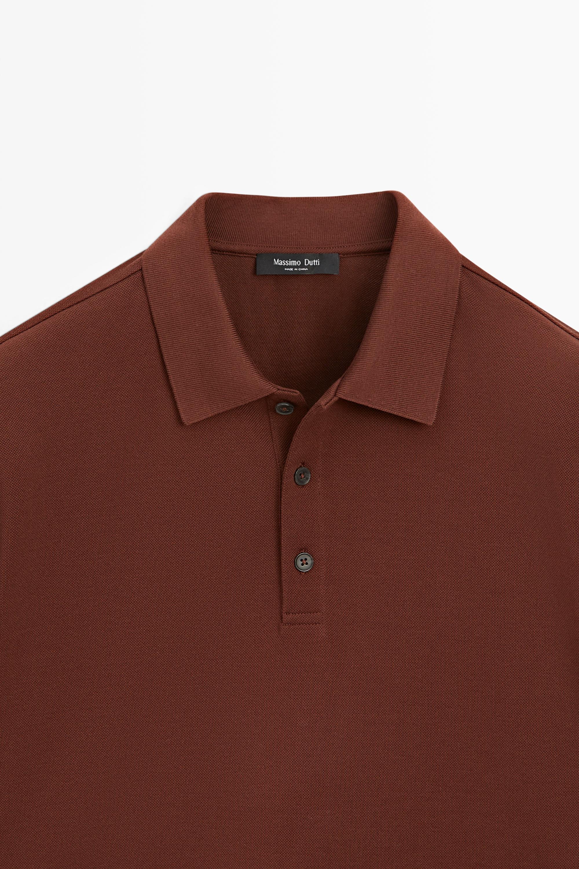 100% cotton short sleeve polo shirt — TERRA-COTTA